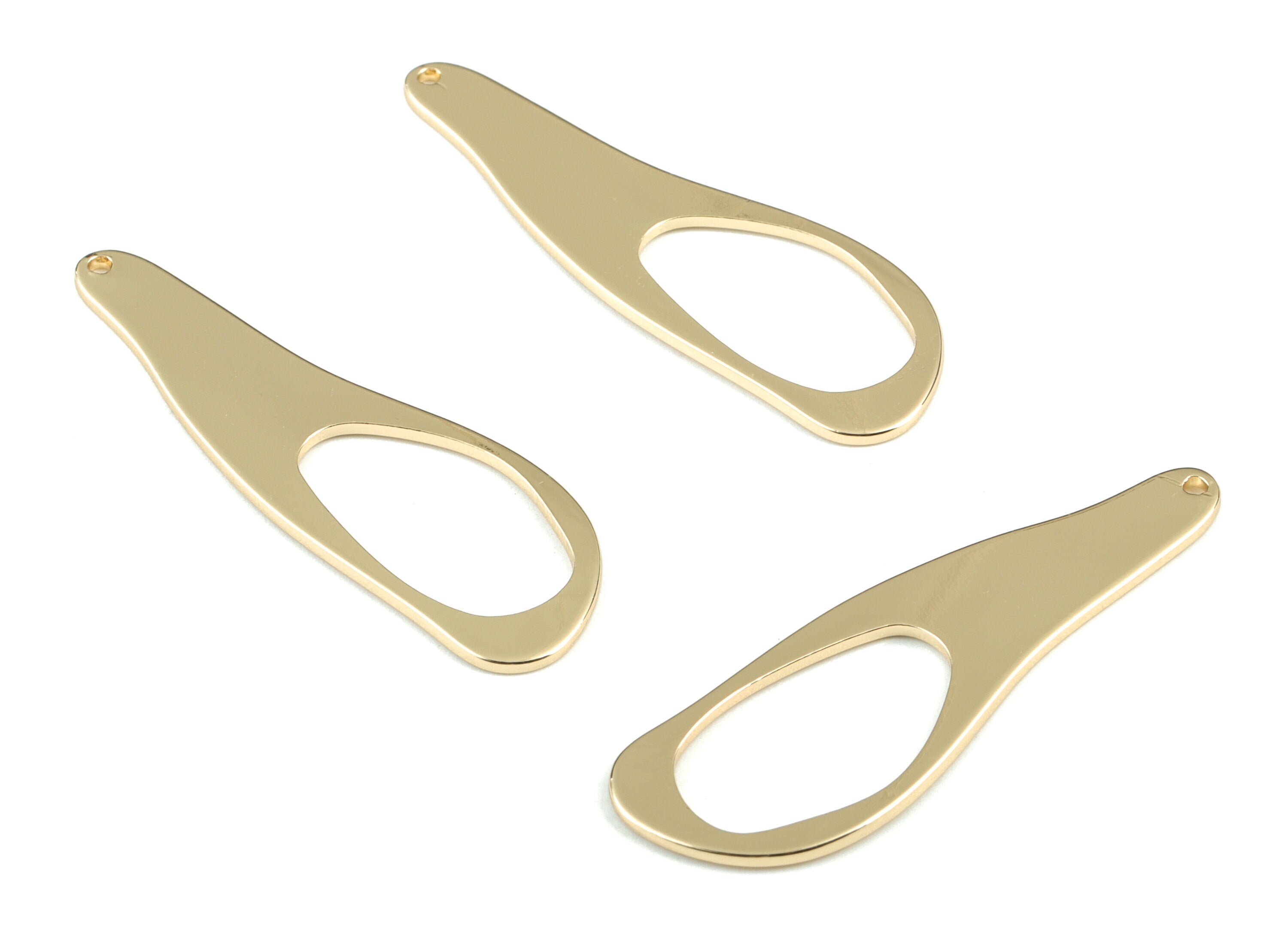 Personalized stamping blank - Gold Irregular Earring Charms - KC Gold Tone Plated Brass Drop Charms   - 43x13x1mm - PP1964KCG - DOMEDBAZAAR