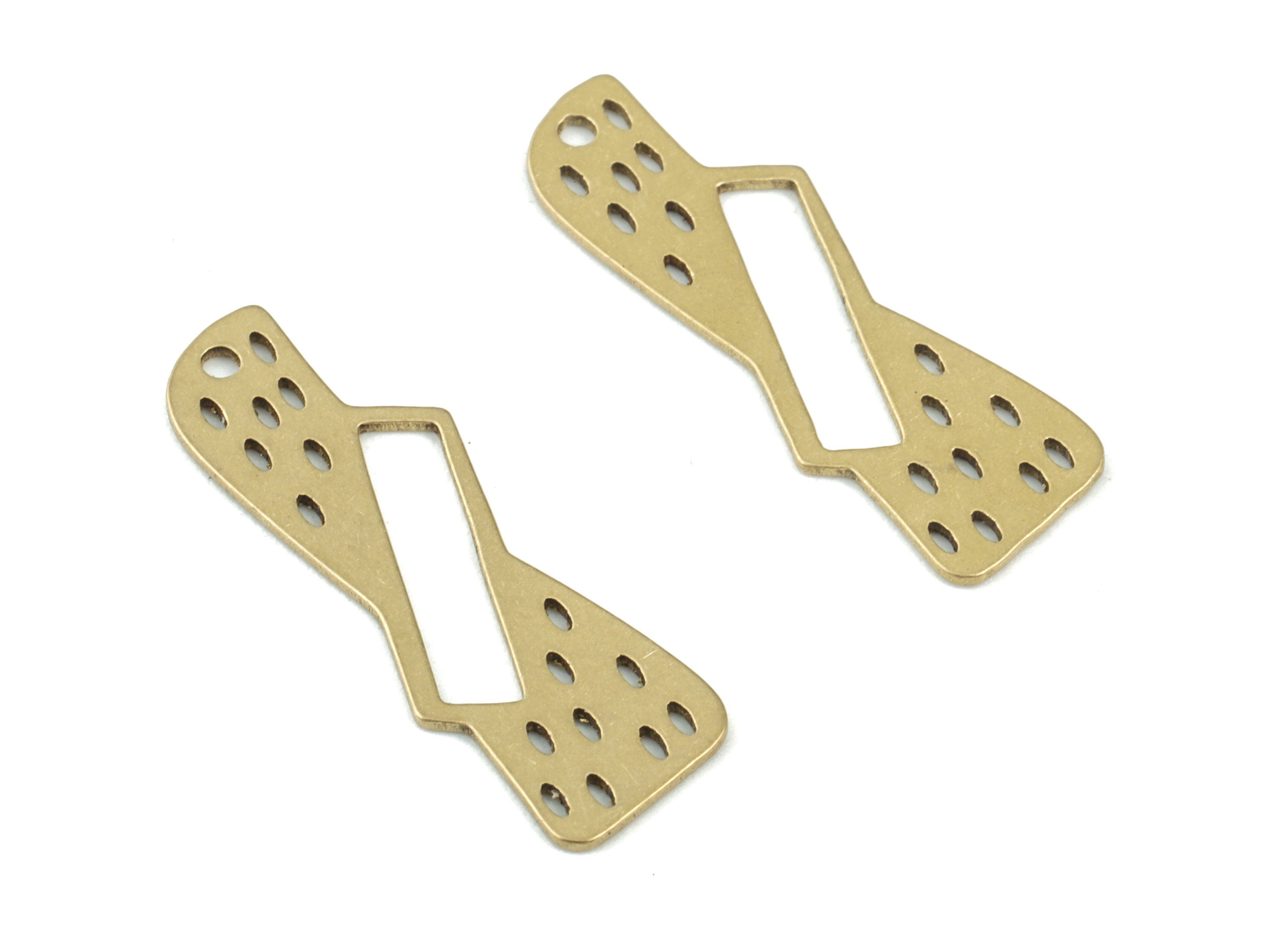 Brass Geometric Earring Charms - Raw Brass Geometric Pendant - Jewelry Supplies - 24x9x0.6mm - PPM3462 - DOMEDBAZAAR