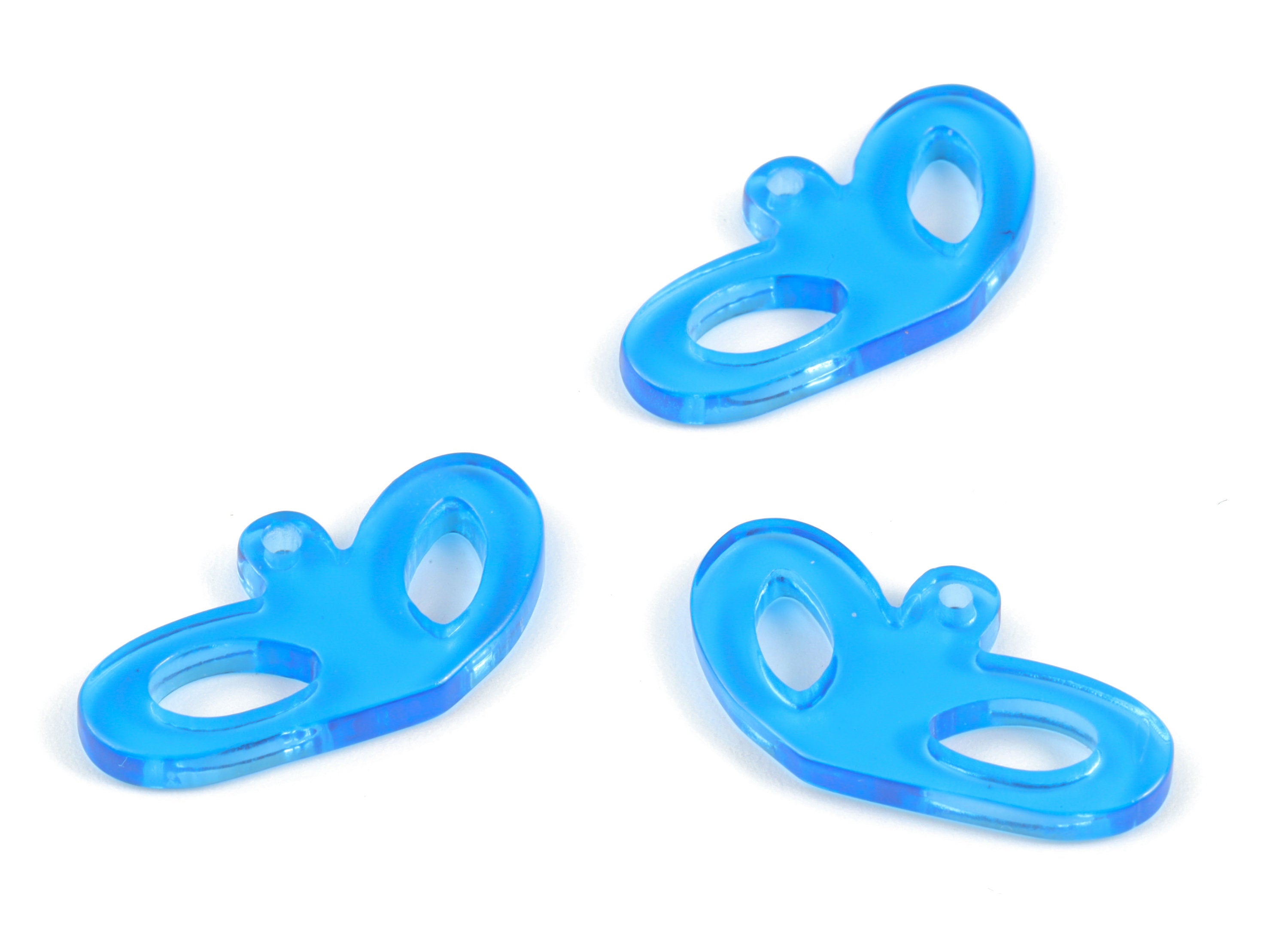 Acrylic Heart Pendant - Blue Acrylic Heart Earrings - Earring Finding - Jewelry Supplies - Color Code:A464- 25.78x13.43x2.54mm - AC2141-A464 - DOMEDBAZAAR