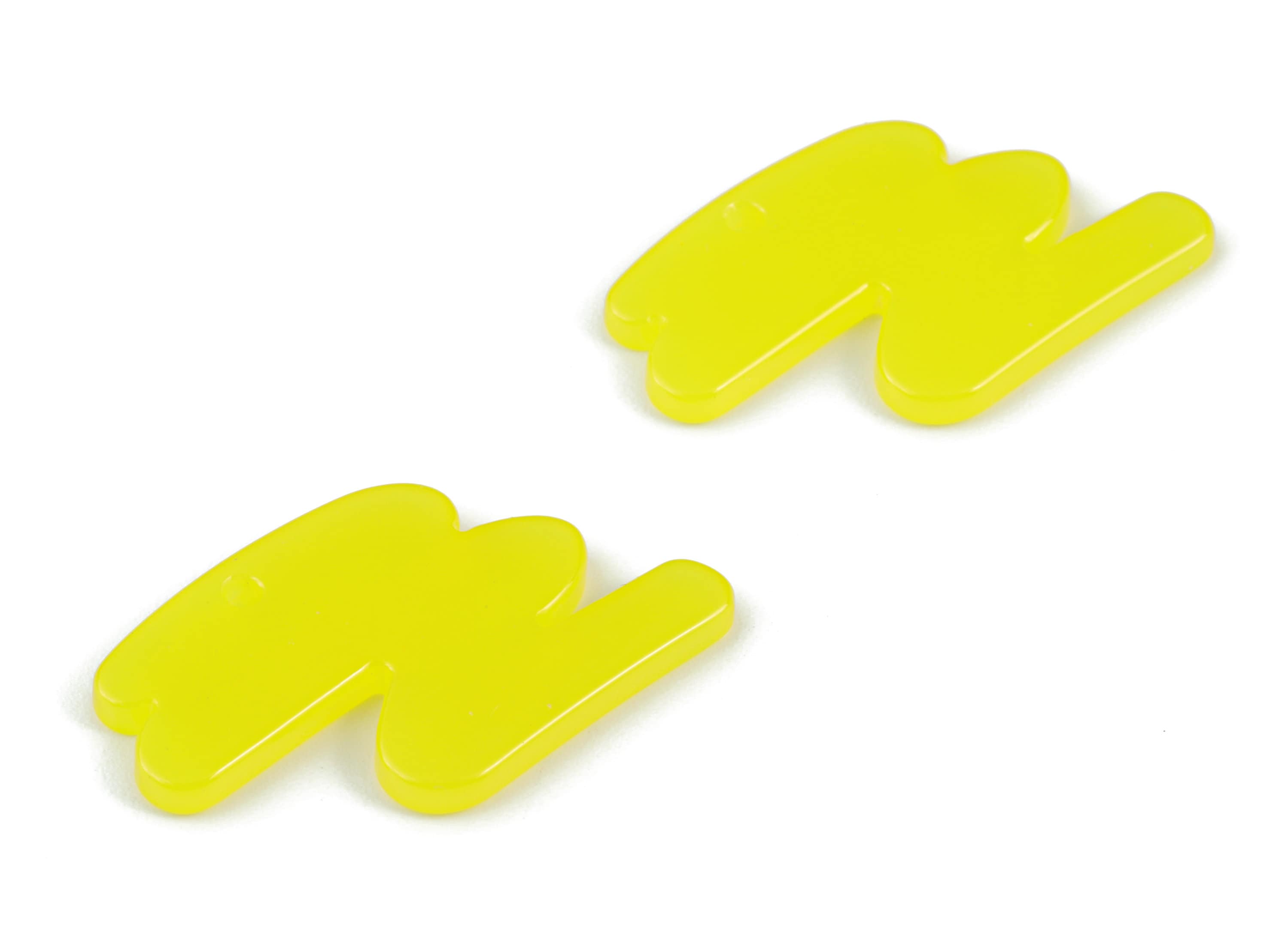 Acrylic Scribble Yellow Earring Charms - Acrylic Yellow Scribble Charms - Jewelry Supplies - Color Code:A533- 30.55x19.03x2mm - AC2138-A533 - DOMEDBAZAAR