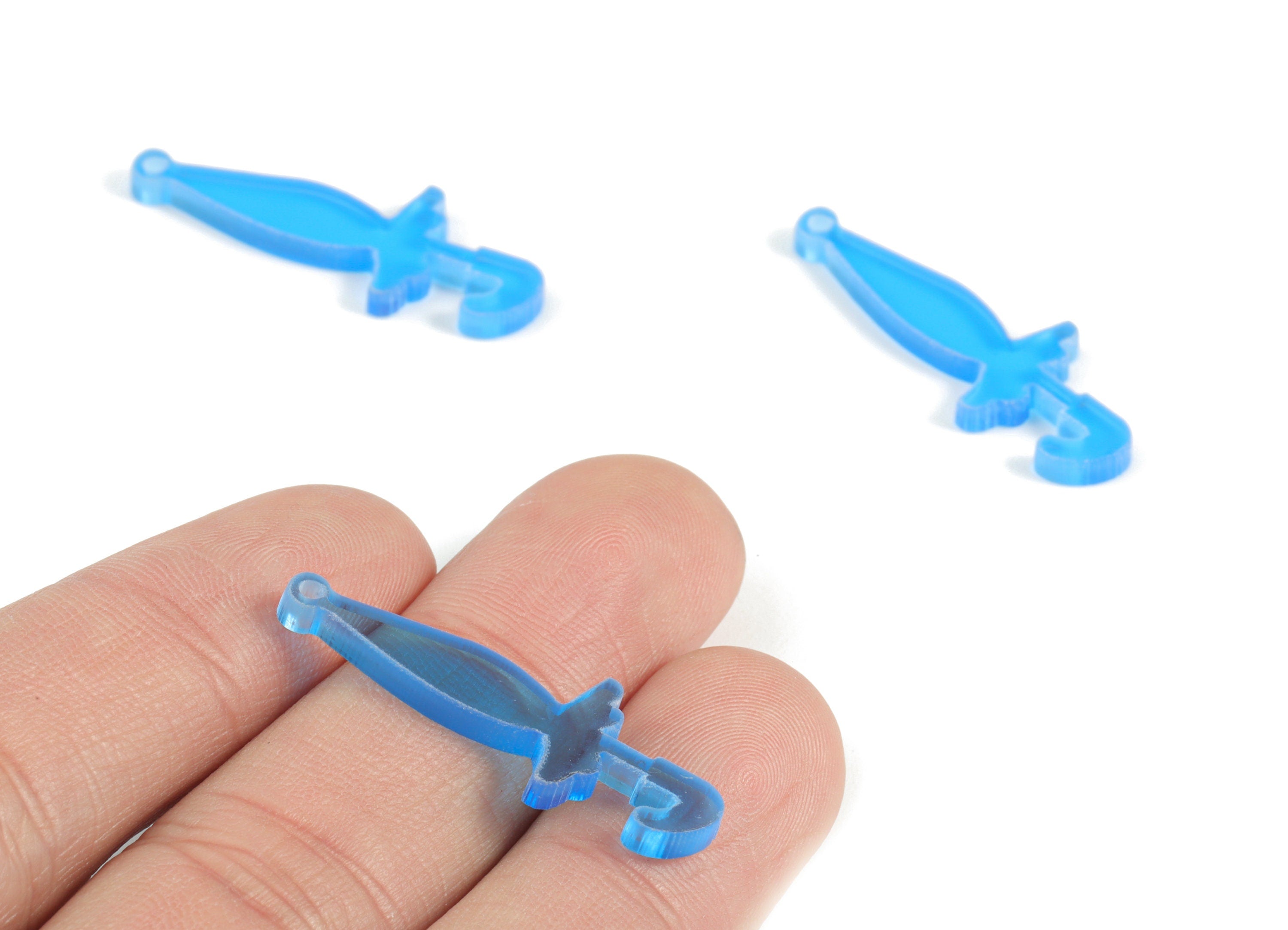Bead door window curtain - Acrylic Umbrella Blue wind bell chimes - Umbrella Earring Charms - Color Code:A464- 32x11x2mm - AC2144-A464 - DOMEDBAZAAR