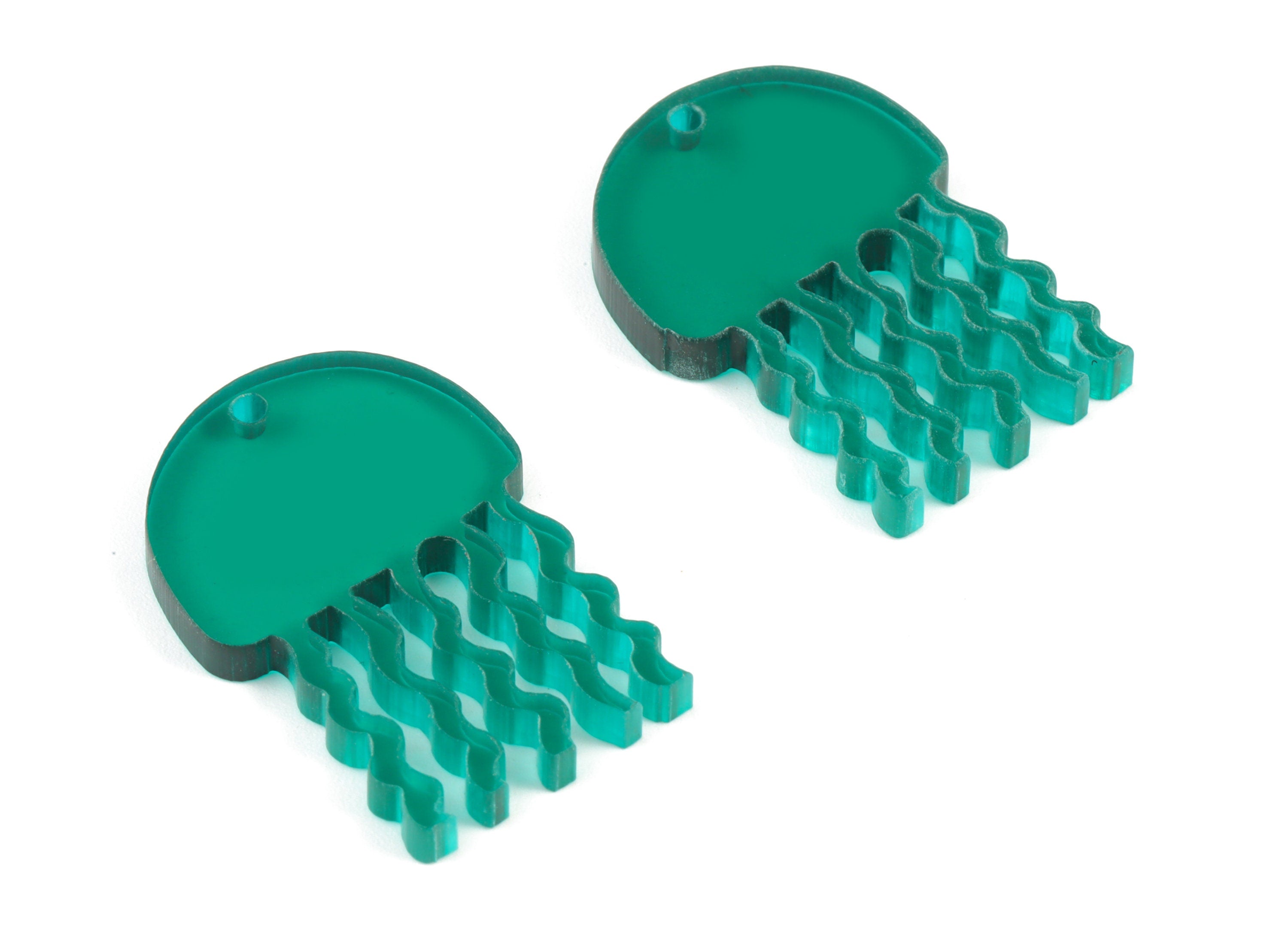 Bead door window curtain - Acrylic Jellyfish Green wind bell chimes - Jellyfish Earring Charm - Color Code:A463- 32x22x3mm - AC2142-A463 - DOMEDBAZAAR