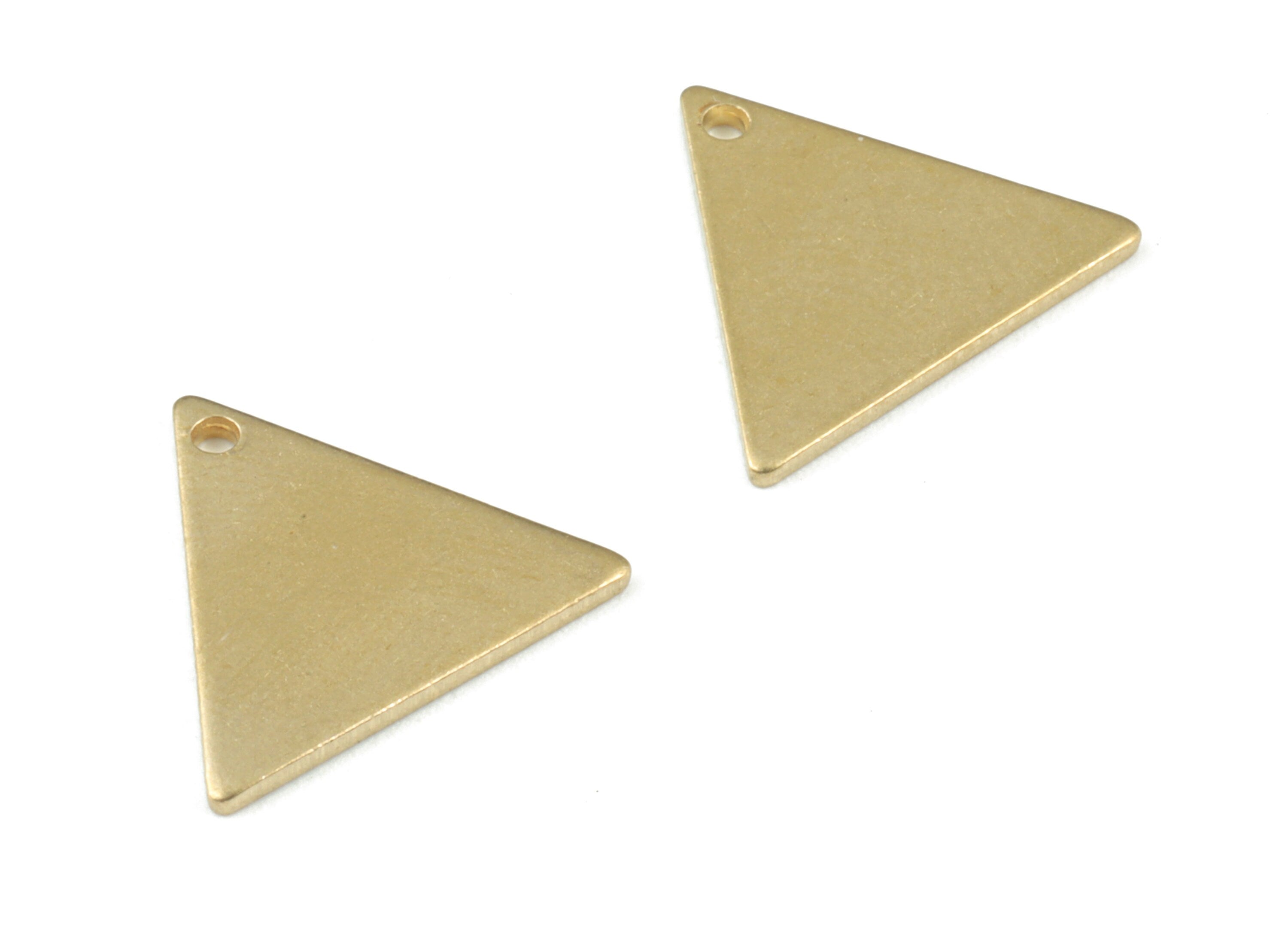 Personalized stamping blank - Brass Triangle Earring Charms - Raw Brass Triangle Pendant - Earring Findings  - 14.95x13.09x1.03mm - PP3611 - DOMEDBAZAAR
