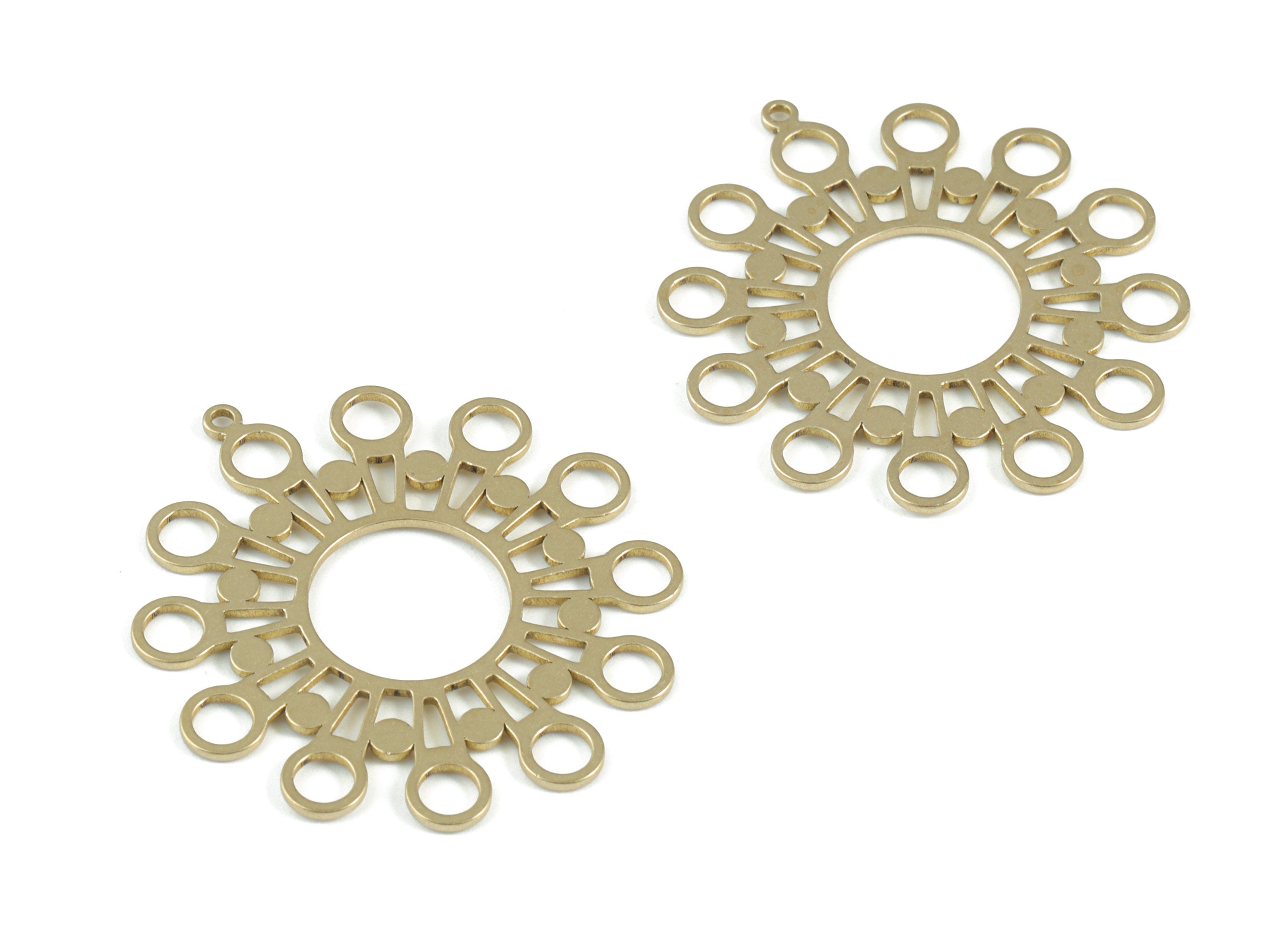 Brass Round Pendant - Raw Brass Circle Earring Charms - Earrings Finding - Jewelry Supplies - 35.04x31.8x1.04mm - PPM3745 - DOMEDBAZAAR