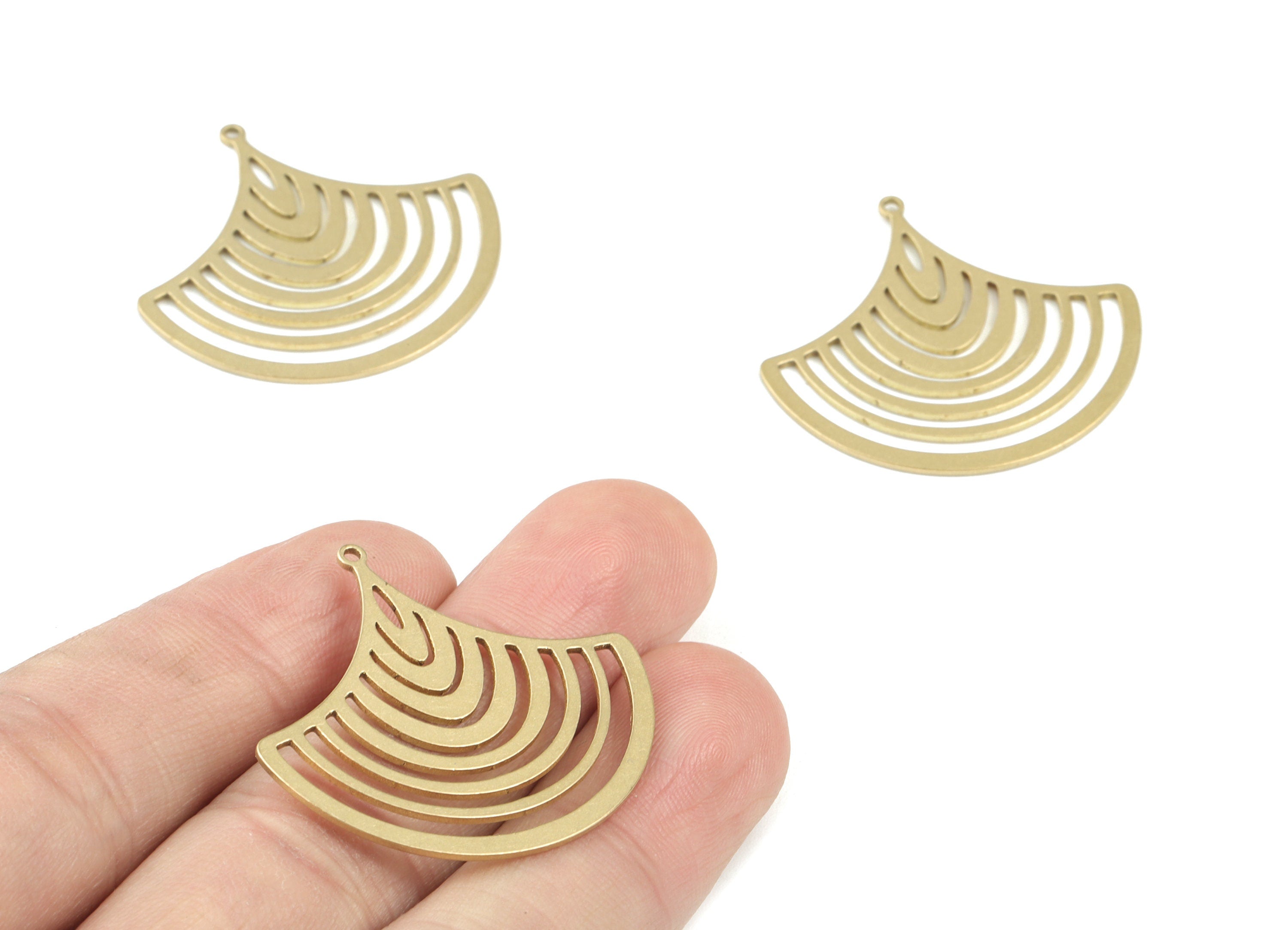 Brass Rainbow Earring Charms - Raw Brass Rainbow Charms - Earrings Finding - Jewelry Supplies - 34x32x0.9mm - PPM3480 - DOMEDBAZAAR