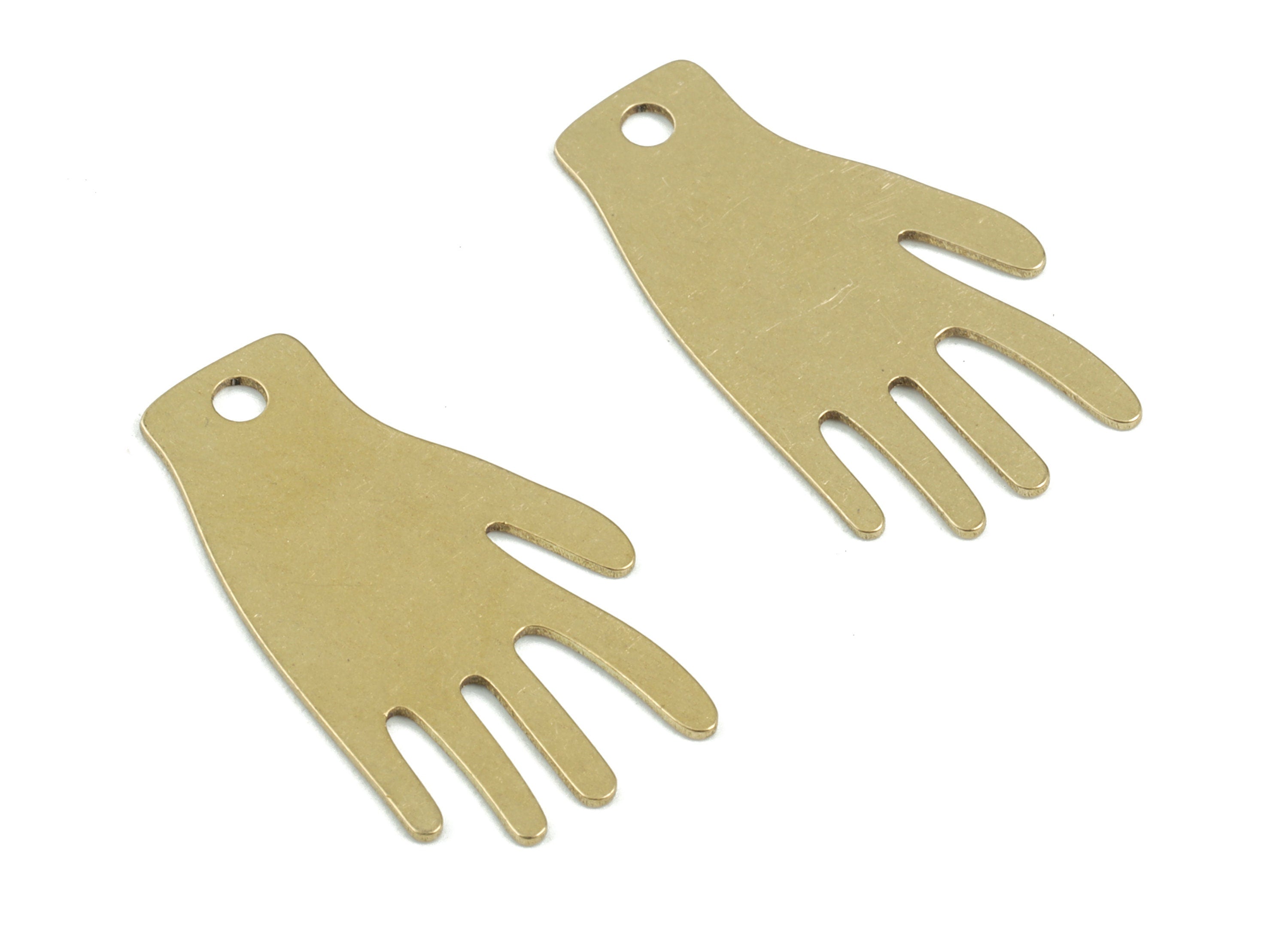 Personalized stamping blank - Hand Brass Charms - Raw Brass Hand Earring Charms - Hand Pendant - 25x14x0.7mm - PPM3720 - DOMEDBAZAAR