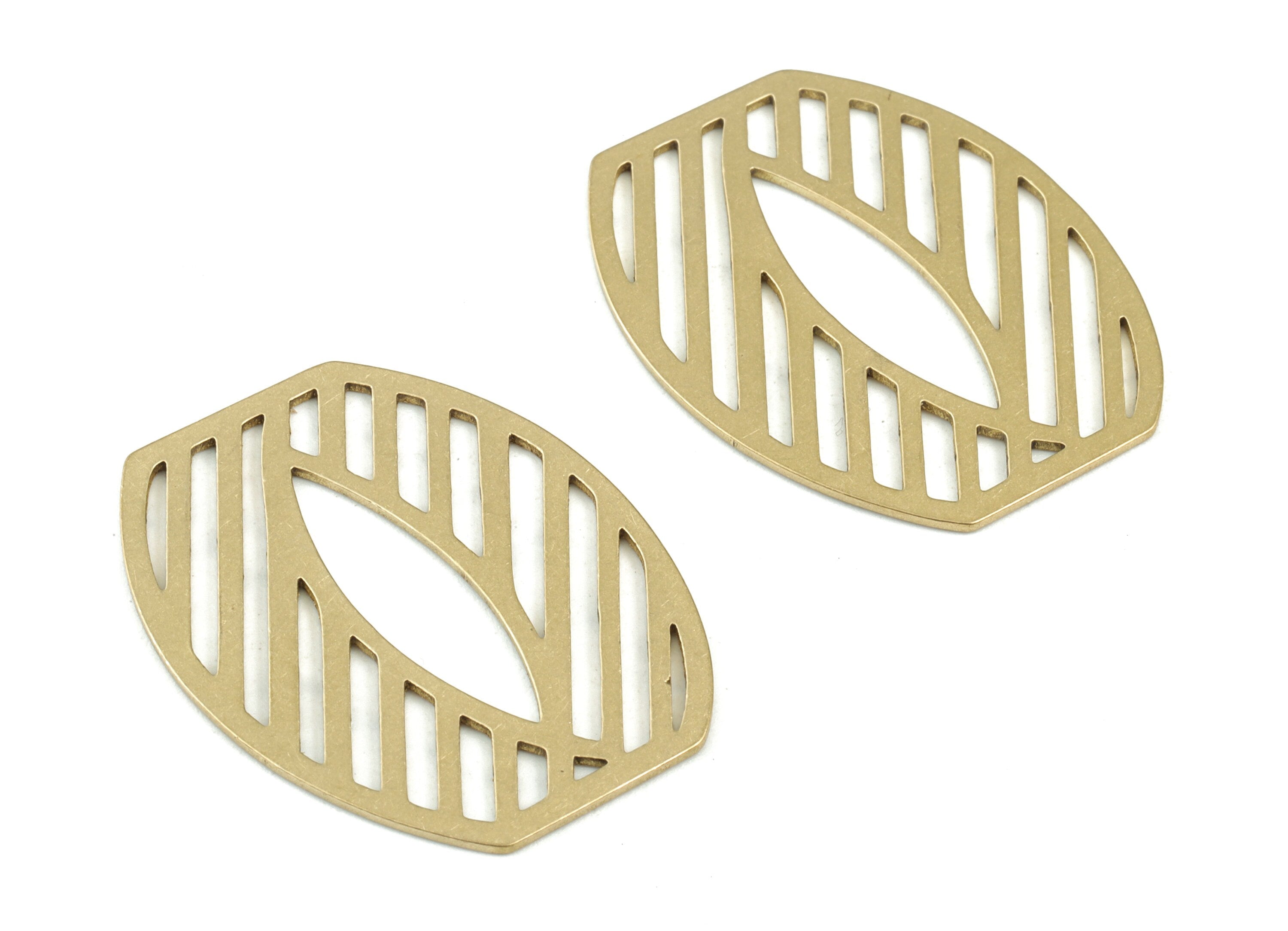 Brass Ring Earring Charms - Raw Brass Tire Charms - Eye Charms - Jewelry Making Supplies - 32x26x0.8mm - PPM3479 - DOMEDBAZAAR