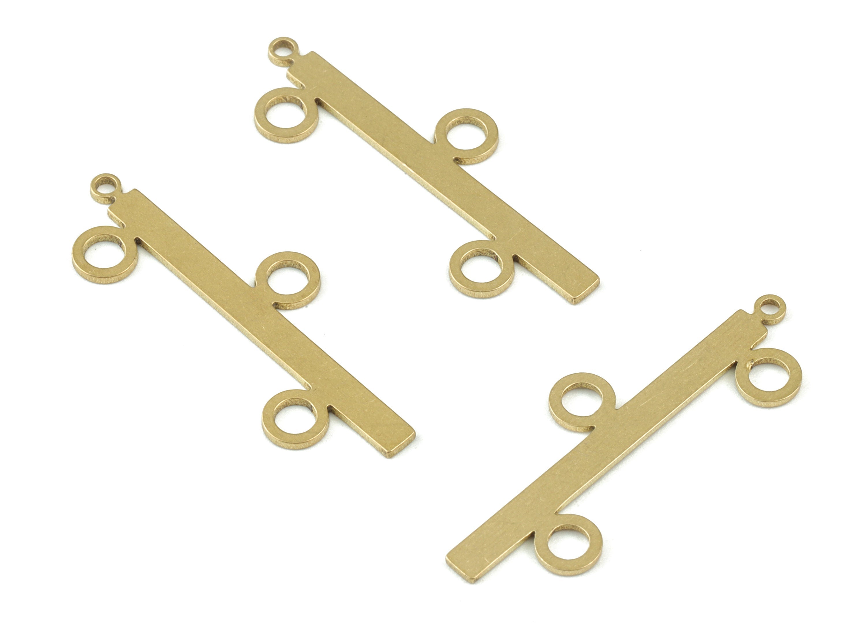 Stick Bar Pendant - Raw Brass Mini Hoops Bar Earring Charms - Jewelry Making Supplies - 33x13x0.8mm - PPM3513 - DOMEDBAZAAR