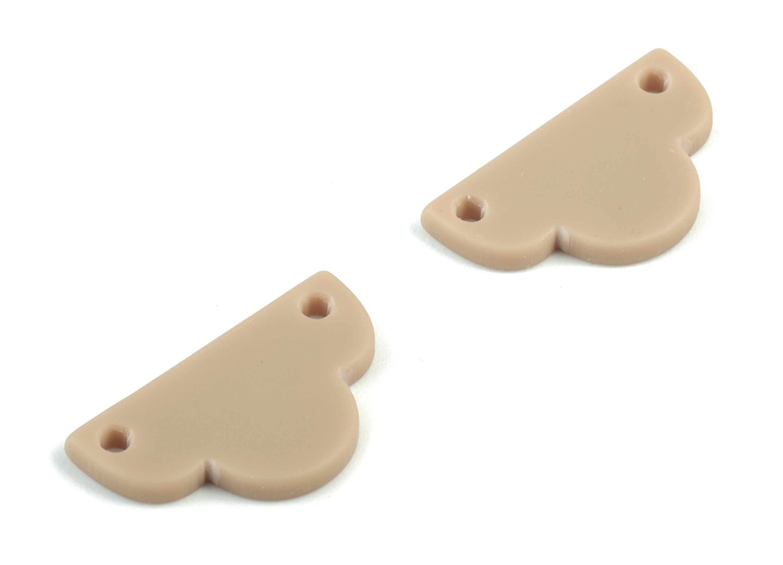 Acrylic Mini Half Cloud Earring Connector - Brown Half Cloud Earrings - Jewelry Supplies - Color Code:A498 - 19.7x11.38x1.73mm - AC2123-A498 - DOMEDBAZAAR