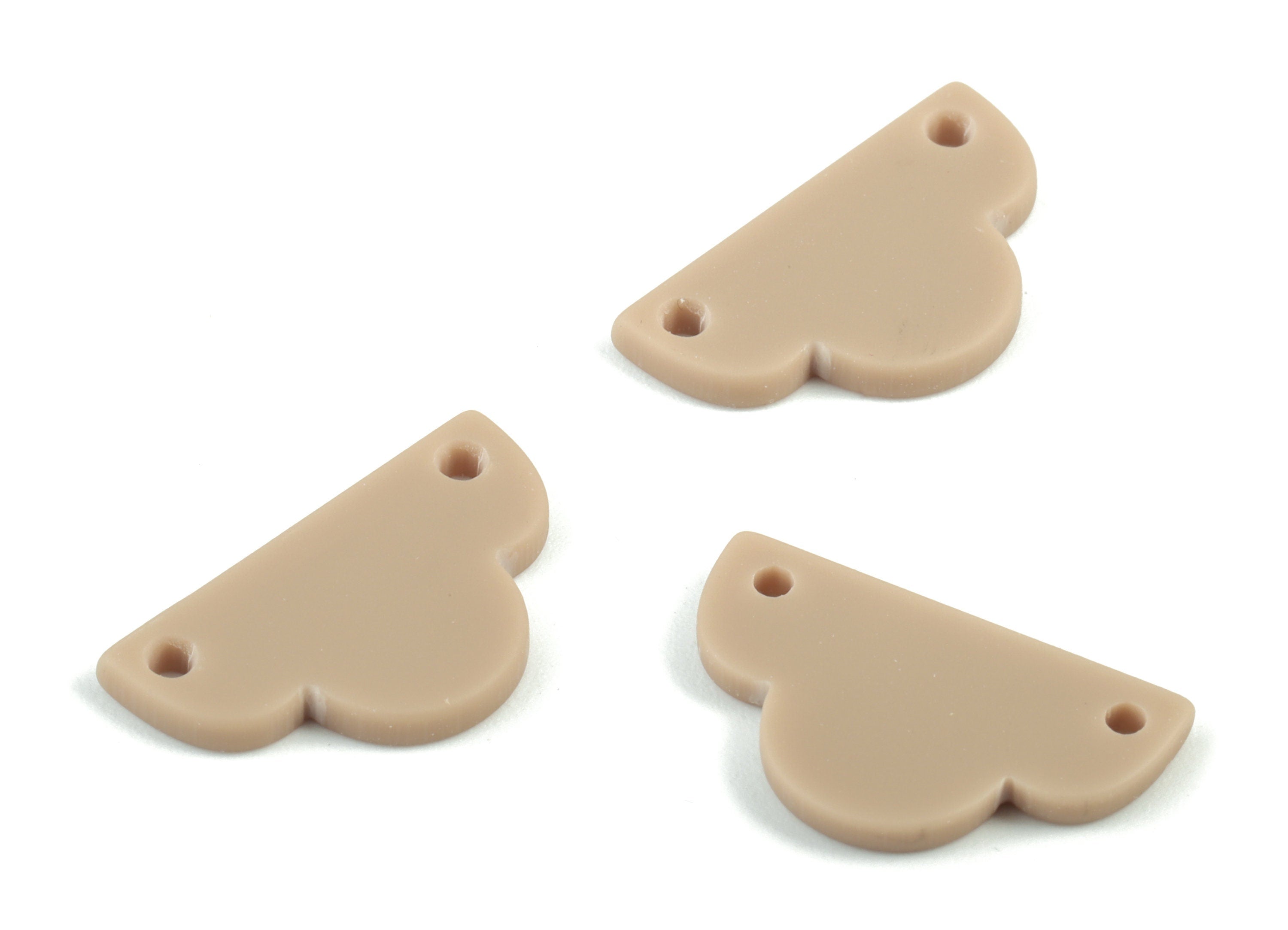 Acrylic Mini Half Cloud Earring Connector - Brown Half Cloud Earrings - Jewelry Supplies - Color Code:A498 - 19.7x11.38x1.73mm - AC2123-A498 - DOMEDBAZAAR