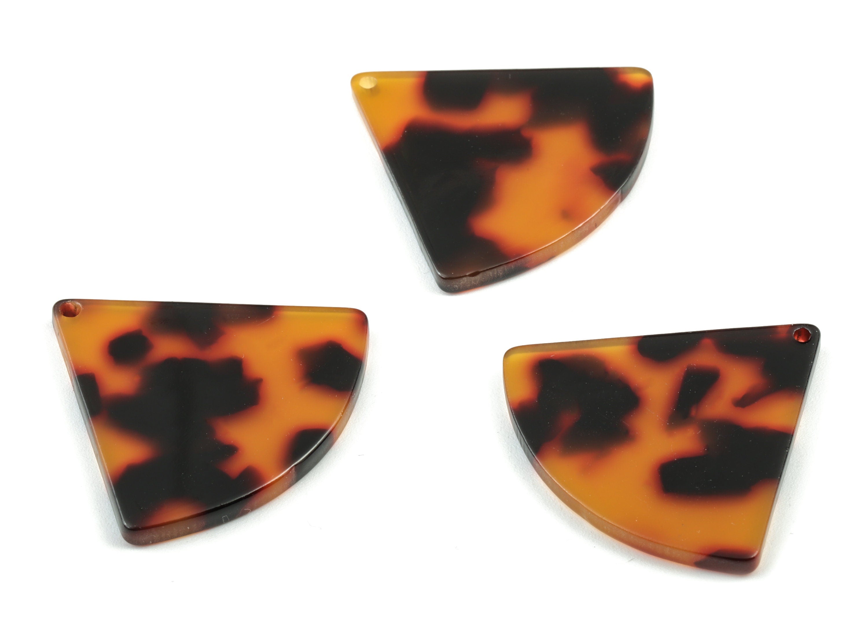 Acetate Fan Charms - Tortoise Shell Earrings - Pizza Slice Pendant - Jewelry Making Supplies - Color Code: A04 - 31.2x34.5mm - AC1081-A04 - DOMEDBAZAAR