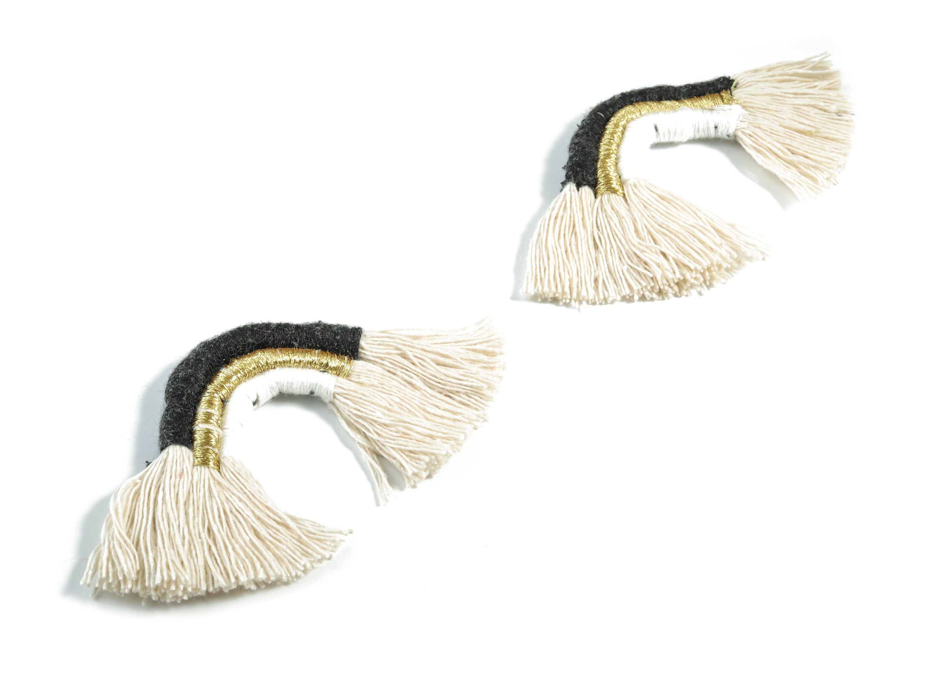 Rainbow Tassel Earrings - Cotton Earring Tassels - Rainbow Fringe Earrings - Luxe Tassel - Jewelry Supplies - 91.32x60.42x5.47mm - TS1174E - DOMEDBAZAAR