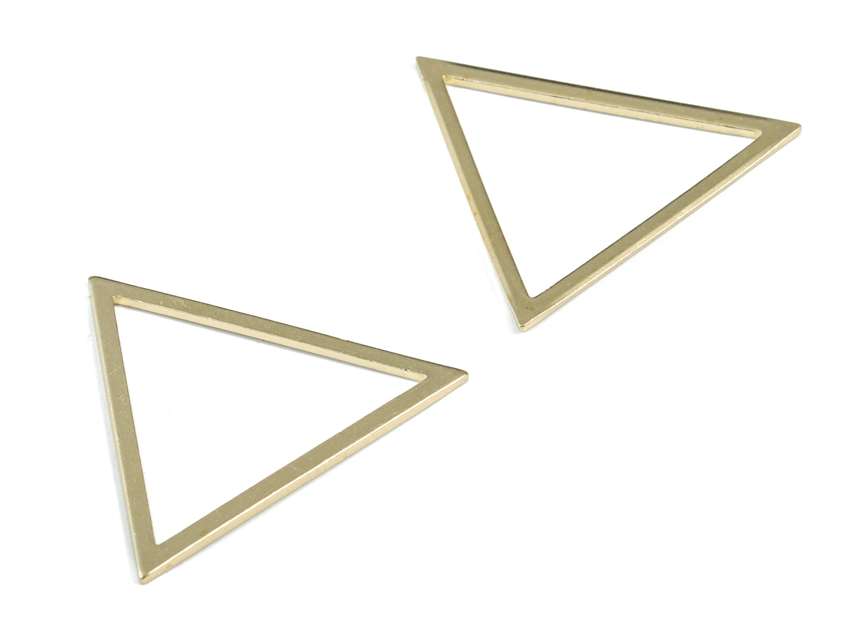 Brass Triangle Earring Charms - Raw Brass Triangle Pendant - Earring Findings - Jewelry Supplies - 33.45x29.7x1.02mm - PP3614 - DOMEDBAZAAR