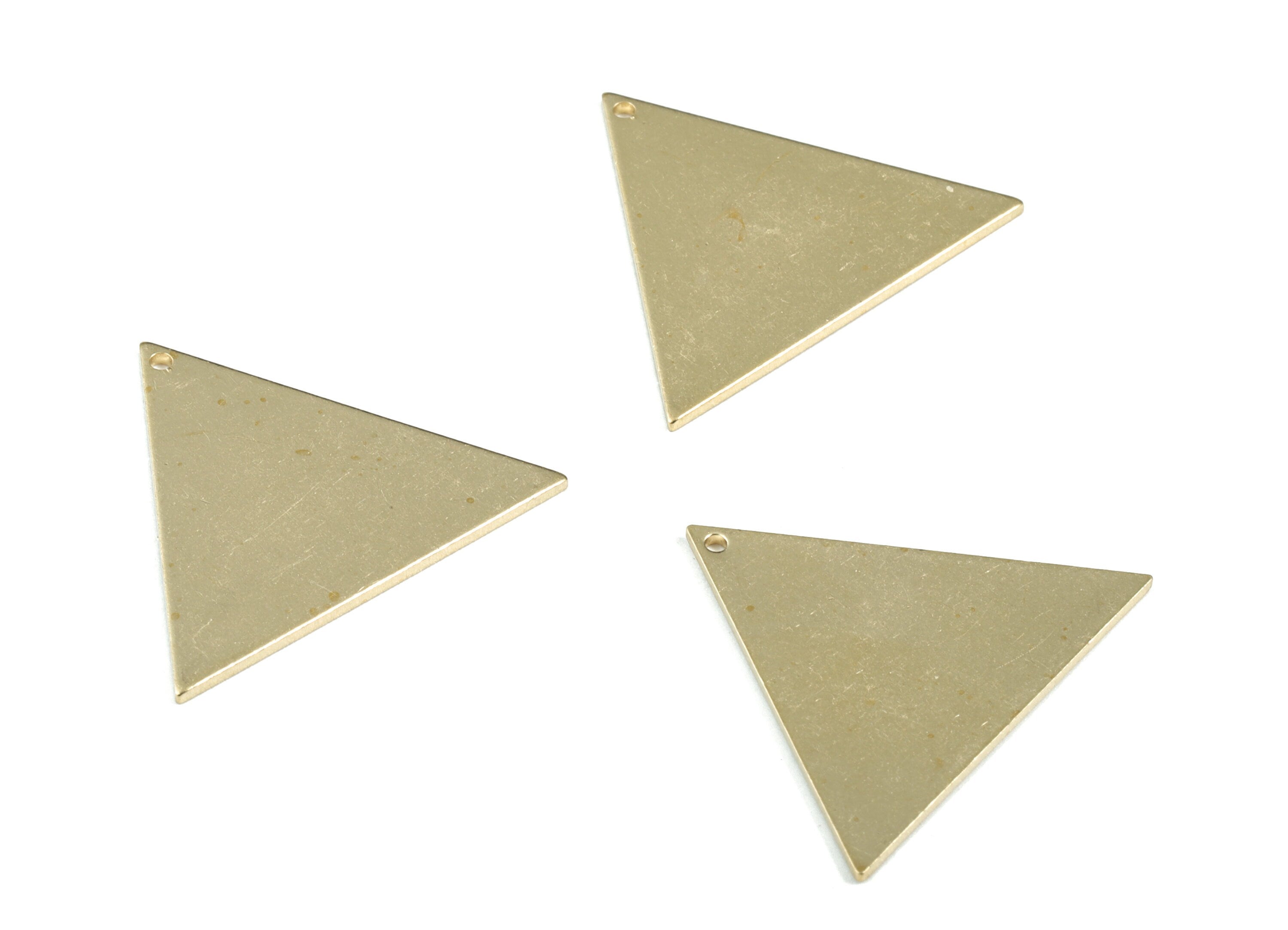 Brass Triangle Earring Charms - Raw Brass Triangle Pendant - Earring Findings - Jewelry Supplies - 28.14x23.63x1.02mm - PP3615 - DOMEDBAZAAR