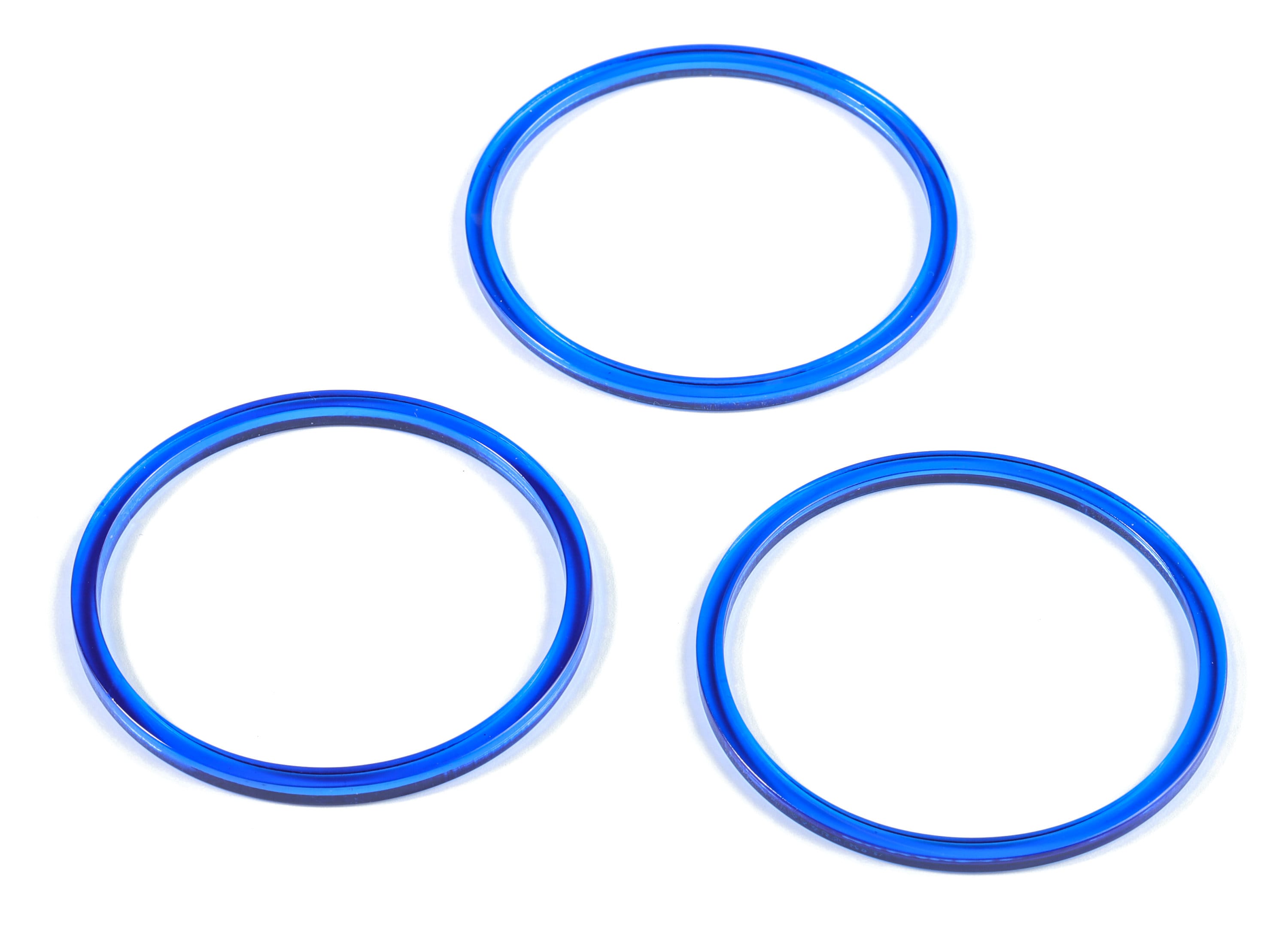 Acetate Hoop Earring Charms - Acrylic Blue Circle Pendant - Earring Findings - Jewelry Supplies - Color Code: A70 - 57x57x2.7mm- AC1165-A70 - DOMEDBAZAAR