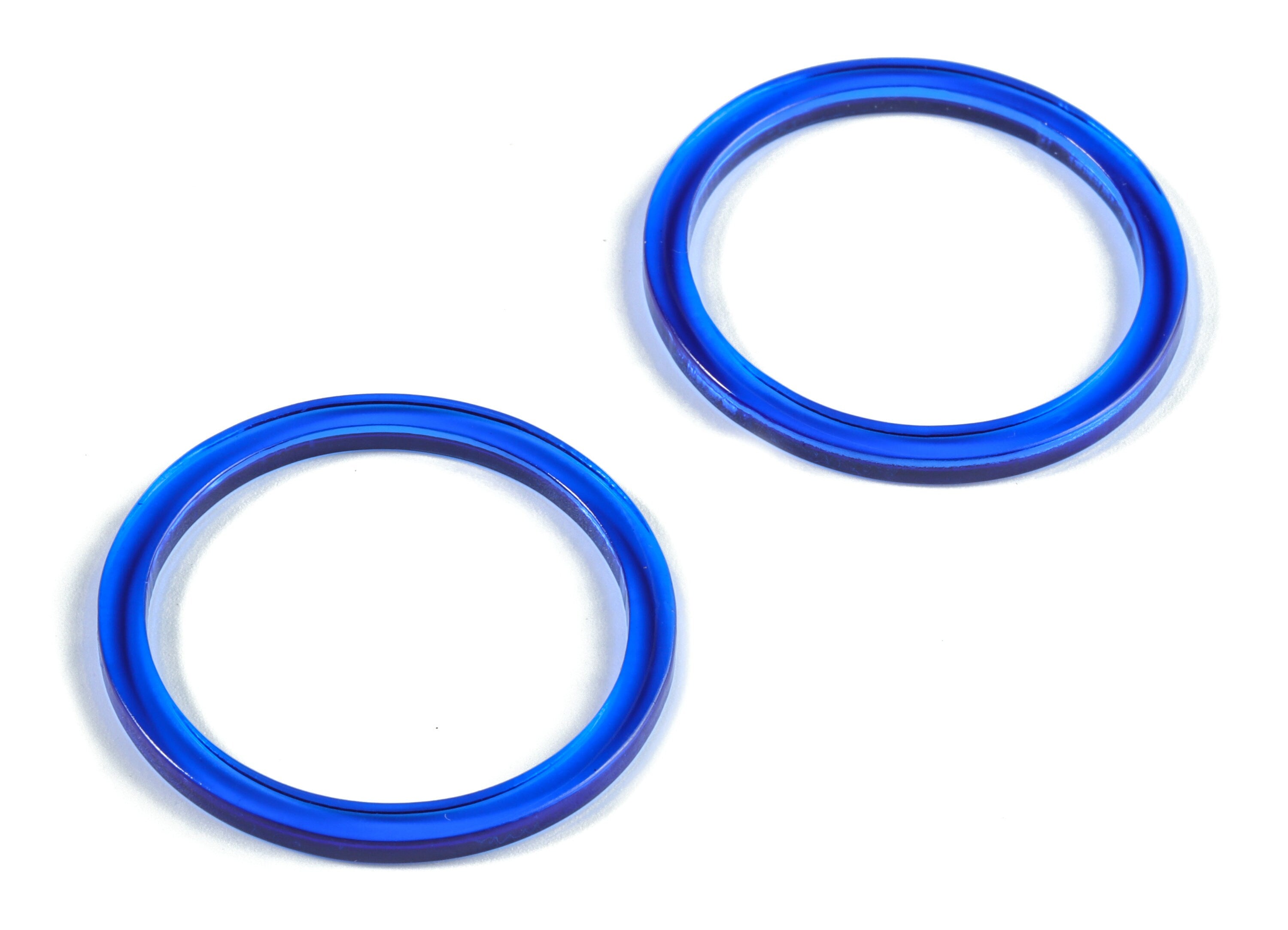Acetate Hoop Earrings Charms - Blue Circle Pendant - Earring Findings - Jewelry Supplies - Color Code:A70 - 36x36x2.28mm- AC1168-A70 - DOMEDBAZAAR