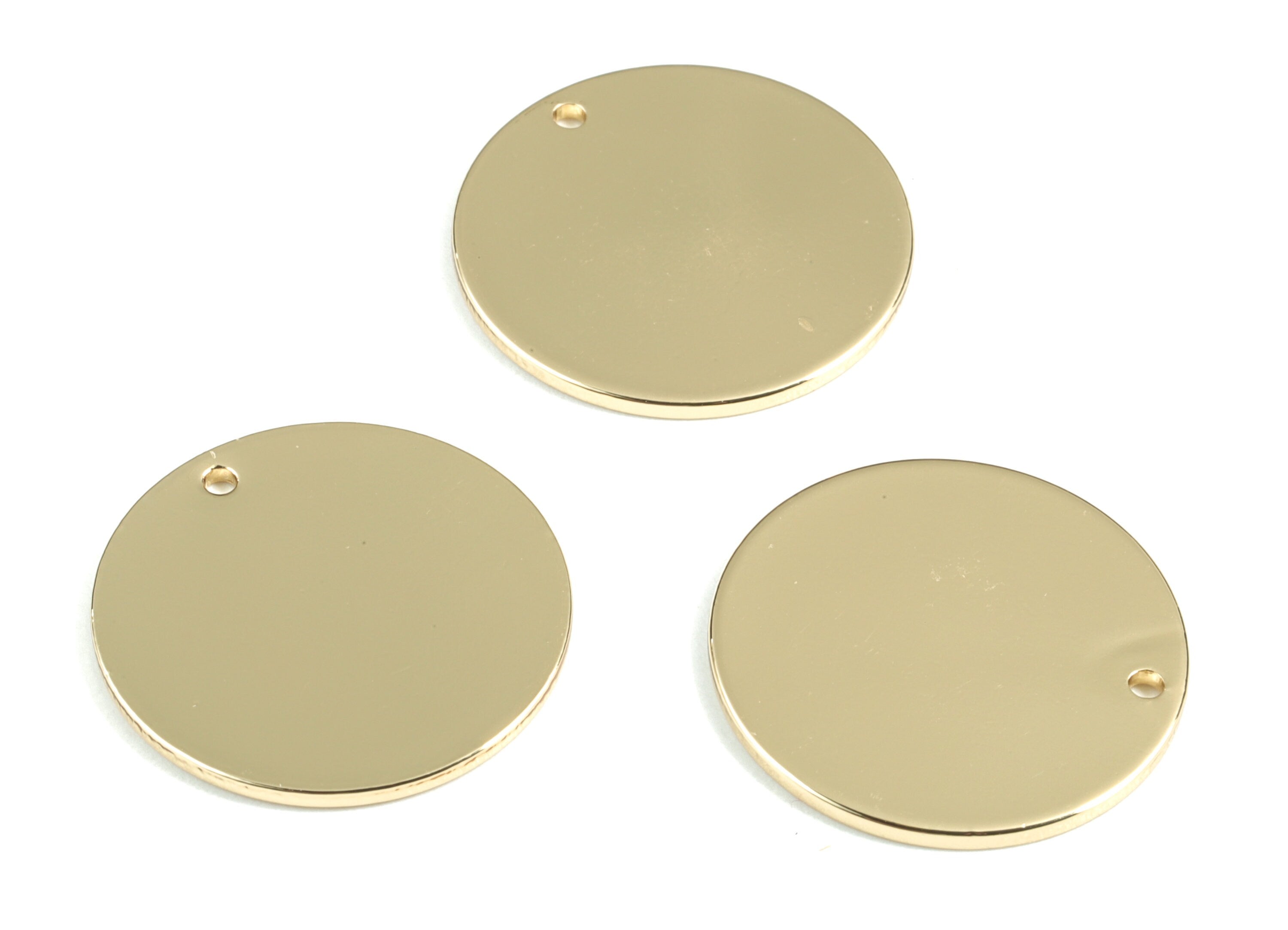 Personalized stamping blank - Gold Circle Earring Charms - KC Gold tone plated Brass  Round Charm - Earring Findings - 21x21x1mm - PP1881KCG - DOMEDBAZAAR