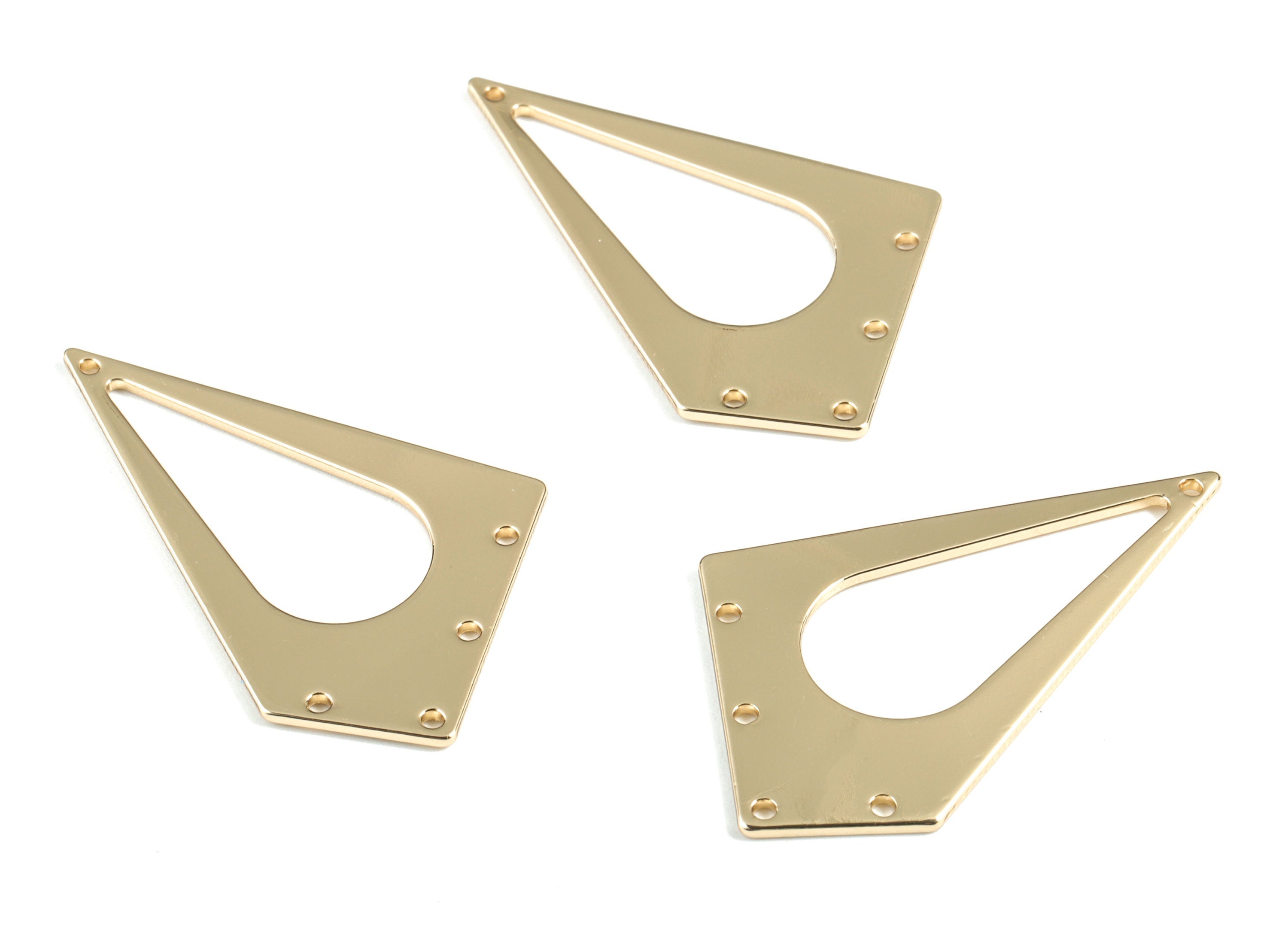 Gold Diamond Connector - KC Gold Brass Drop Earring Charms - Drop Pendant - Jewelry Supplies - 41.39x23.84x1.18mm - PP2080KCG - DOMEDBAZAAR