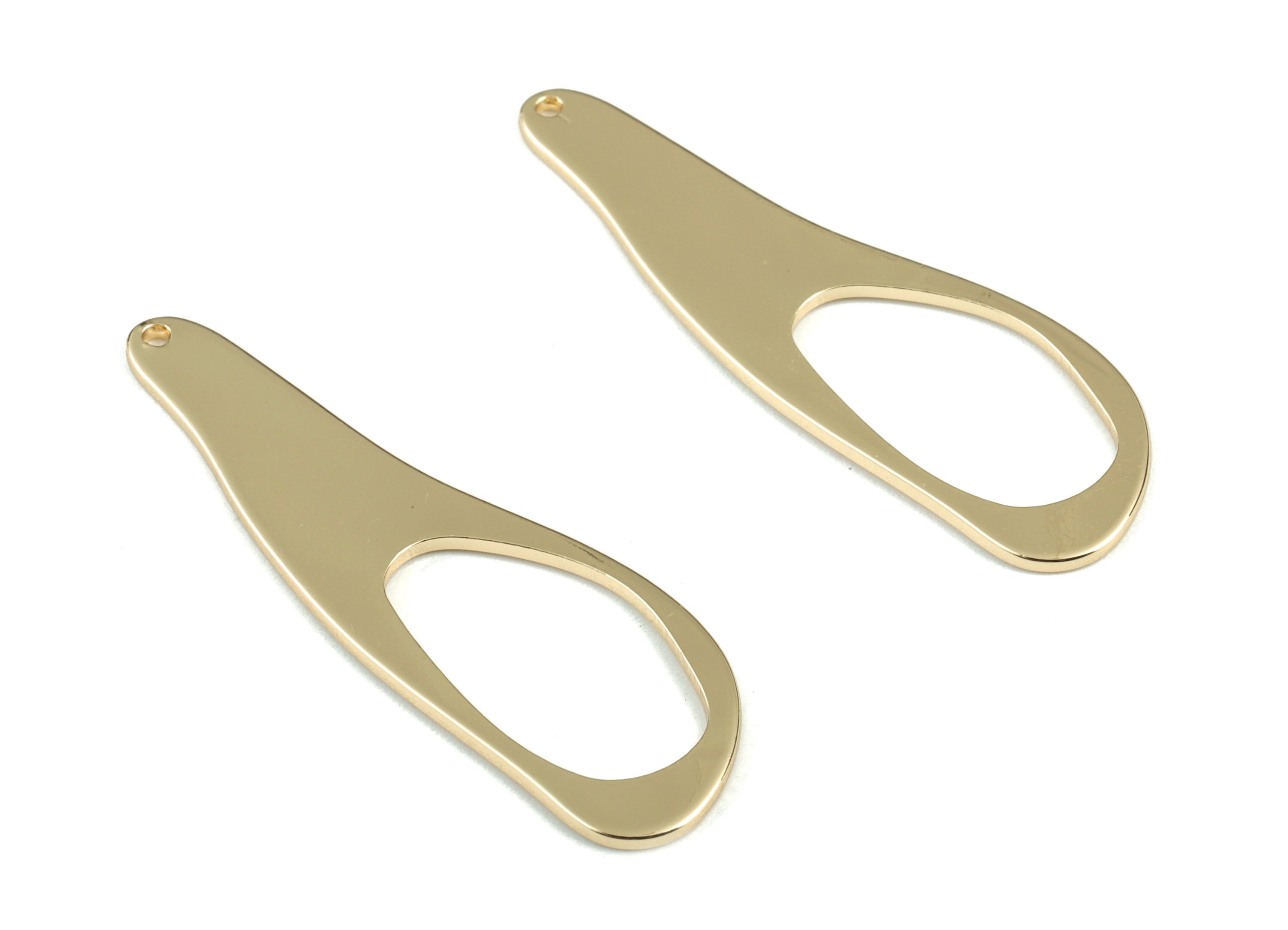 Personalized stamping blank - Gold Irregular Earring Charms - KC Gold Tone Plated Brass Drop Charms   - 43x13x1mm - PP1964KCG - DOMEDBAZAAR