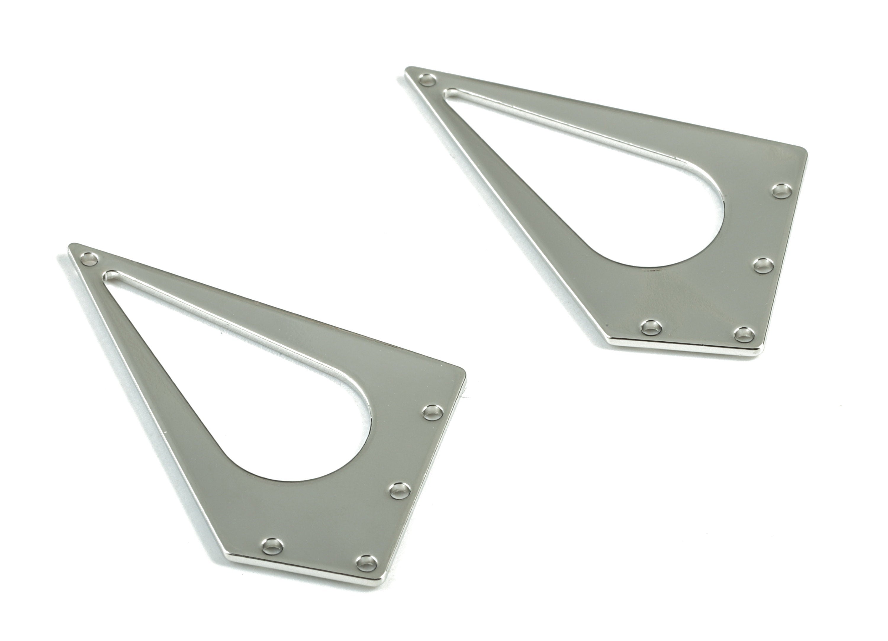 Silver Diamond Connector - Silver Tone Plated Brass Drop Earring Charms - Earring Findings - Jewelry Supplies - 41.39x23.84x1.18mm - PP2080S - DOMEDBAZAAR