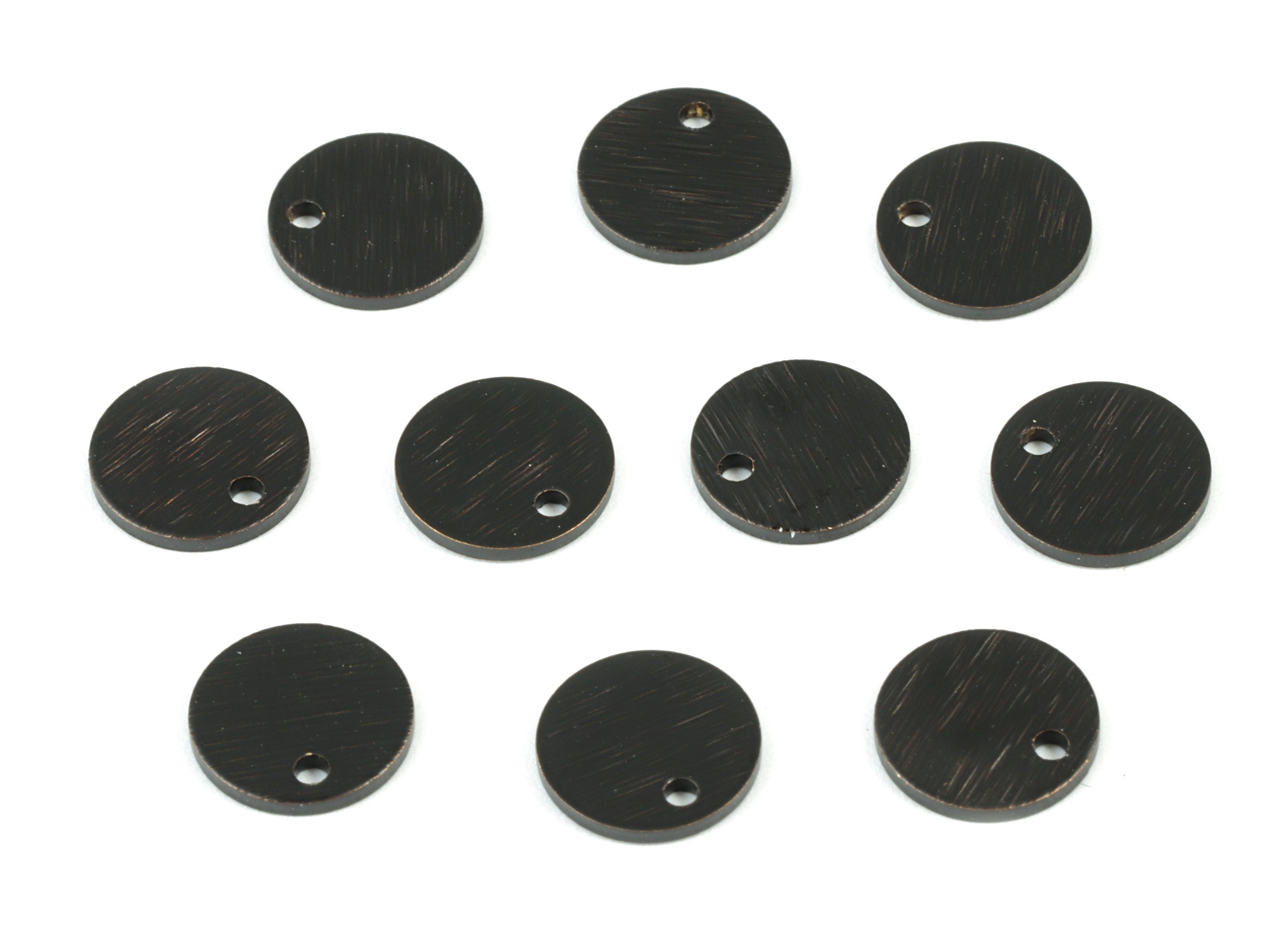 Black Mini Circle Earring Charms - Brass Black Mini Round Charm - Jewelry Supplies - 8.07x8.07x0.83mm - PP3559B - DOMEDBAZAAR