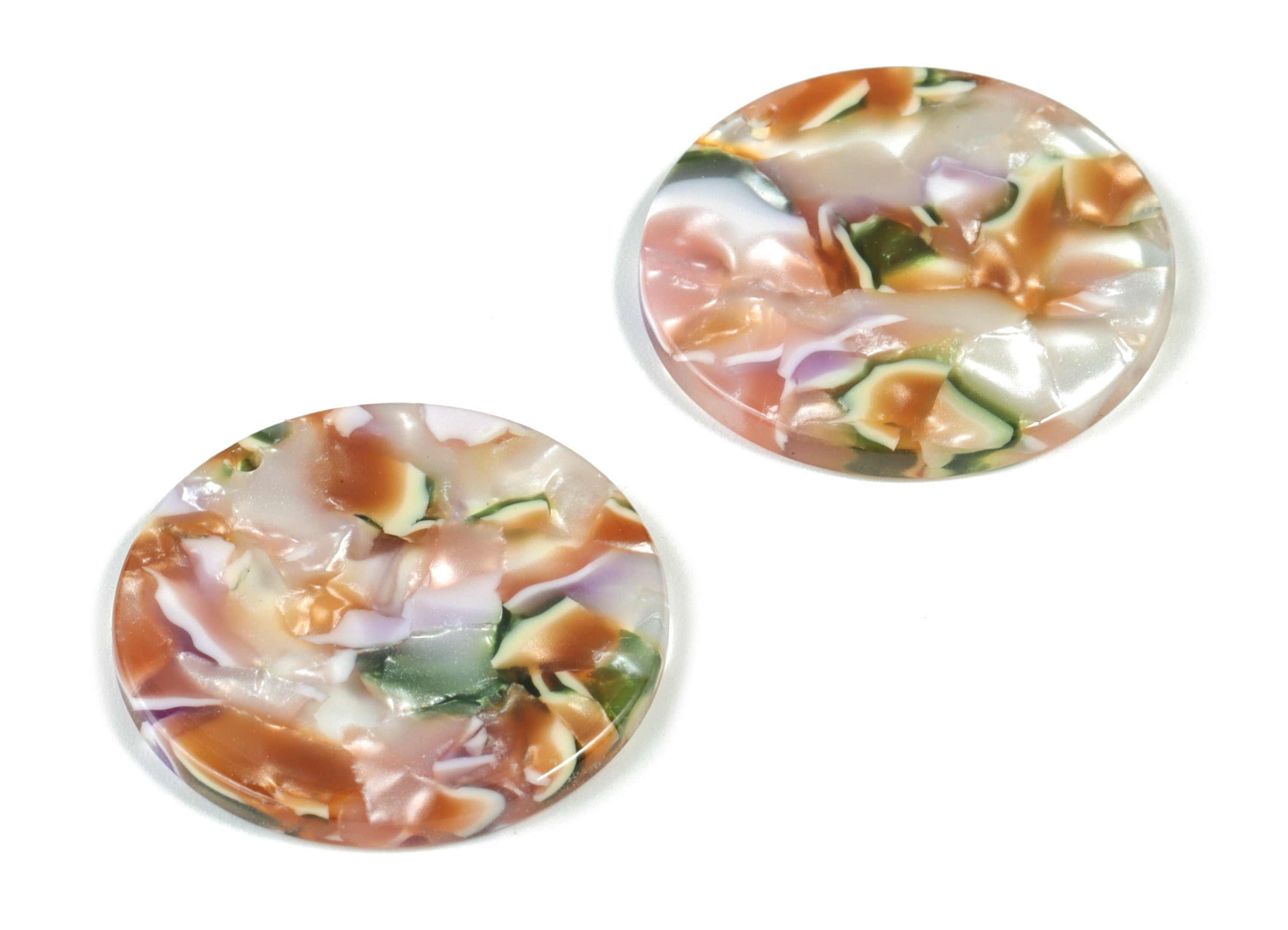 Acetate Round Earring Charms - Circle Pendant - Coin Charm - Jewelry Supplys - Color Code: A537 - 30.48x30.48x2.54mm - AC1315-A537 - DOMEDBAZAAR