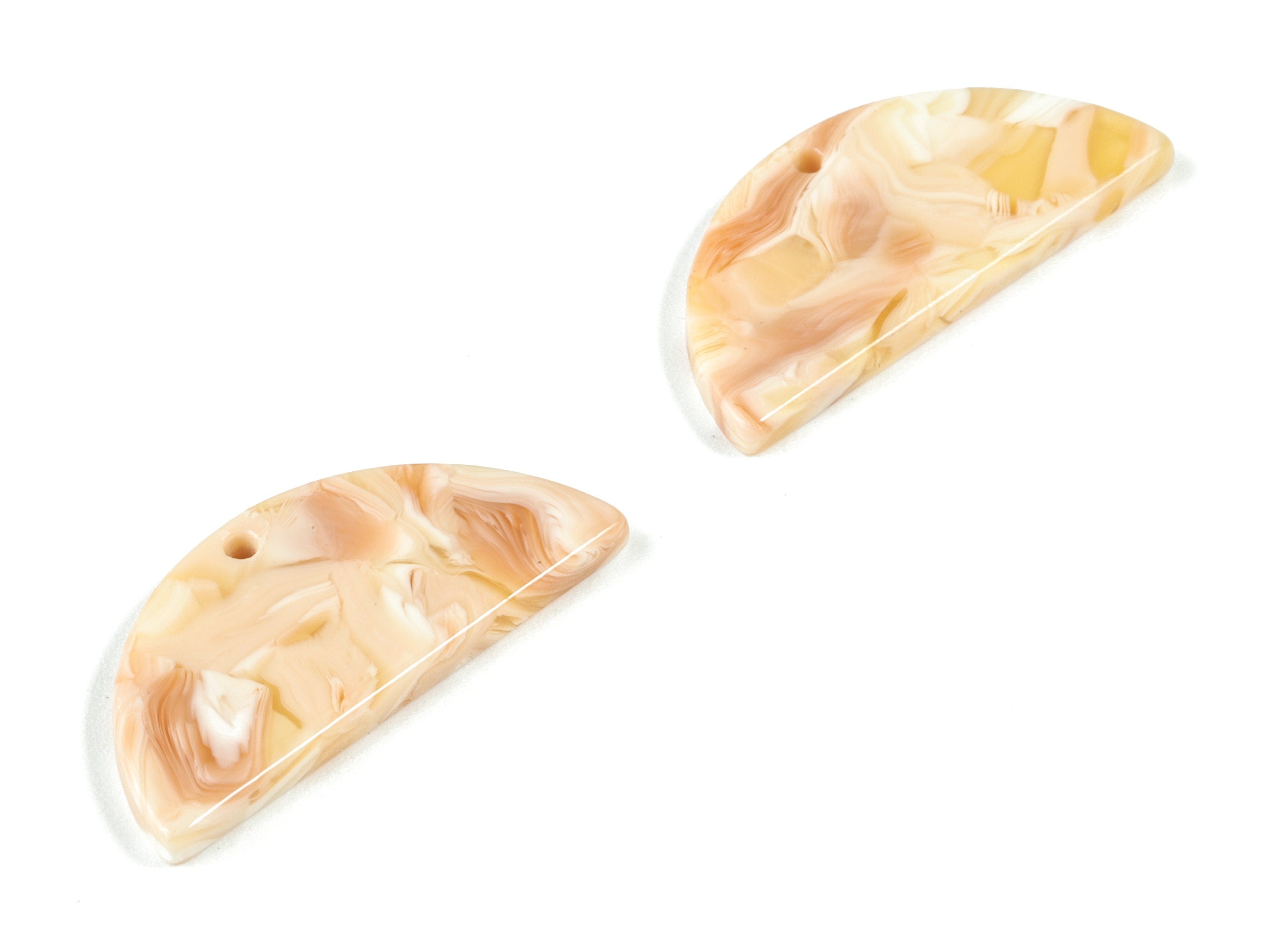 Acetate Semicircle Charms - Acetate Half Moon Charms - Semicircle Earrings and Pendan - Color Code: A452 - 29.13x13.67x2.6mm - AC1499-A452 - DOMEDBAZAAR
