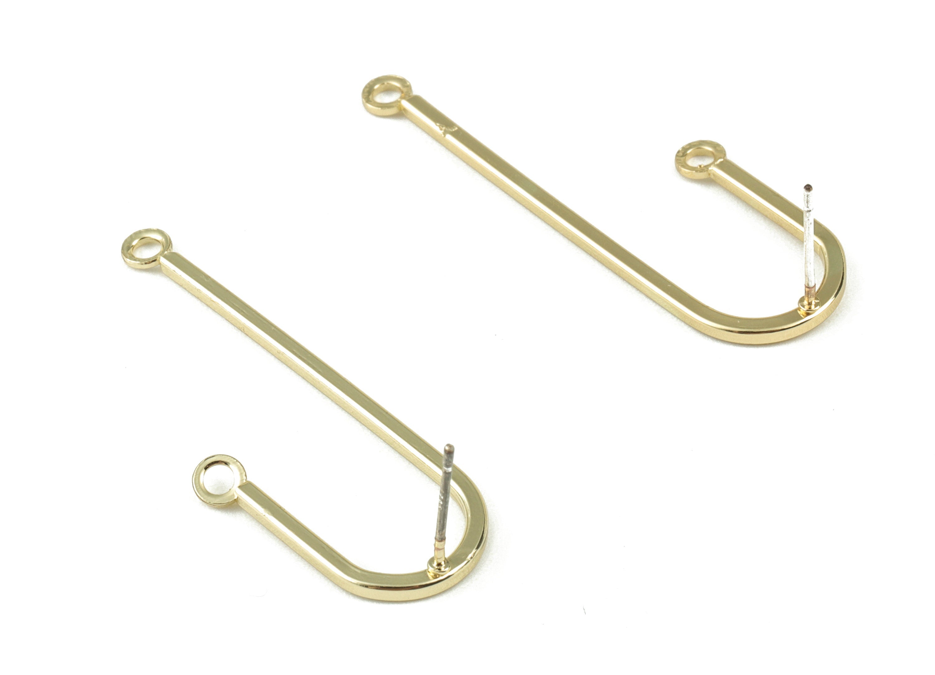 Alloy Ear Wire Earring Charms - Gold Alloy Ear Wire Connector - Gold Tone Plated Alloy - Jewelry Supplies - 39.56x13.05x1.52mm - ZZ1722 - DOMEDBAZAAR