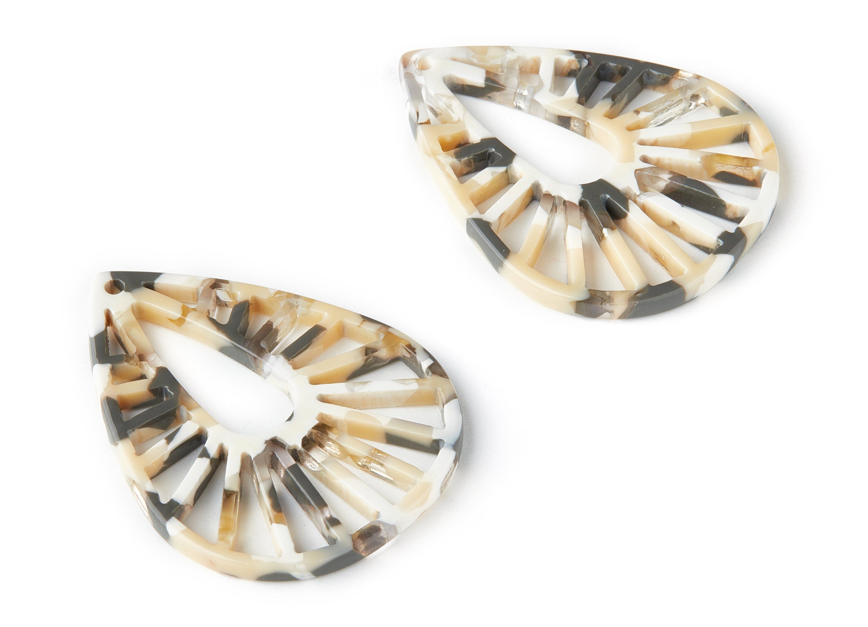 Acetate Drop Charms - Drop Earring and Pendant - Earring Findings - Jewelry Supplys  - Color Code: A210 - 41.92x32.8x2.66mm - AC1502-A210 - DOMEDBAZAAR