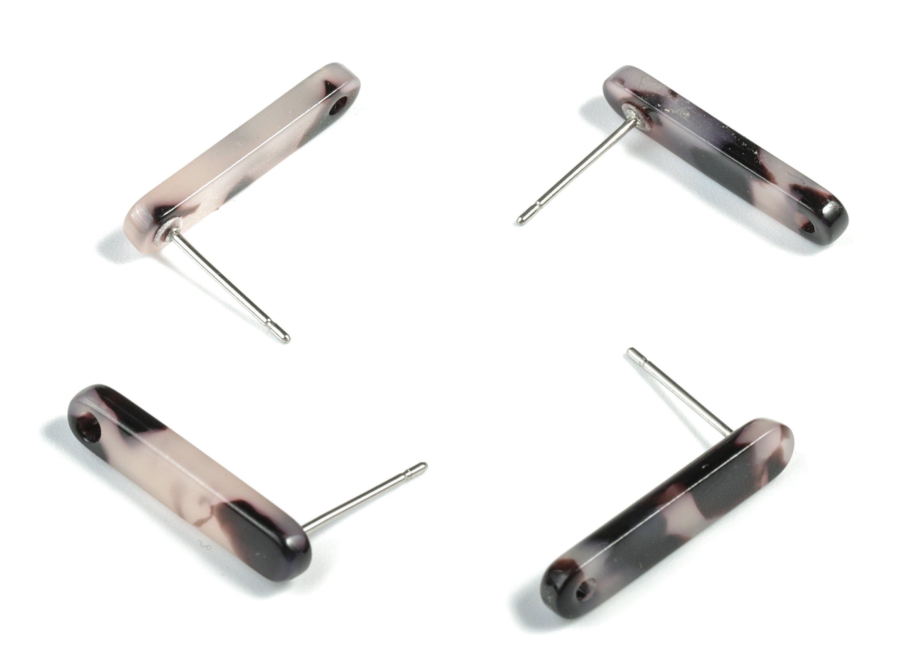 Acetate Stick Earring Post - Blonde Tortoise Shell Stud - Stick Earring Stud and Post - Color Code:A06 - 20.6x4.27x2.6mm - AC1577-A06 - DOMEDBAZAAR