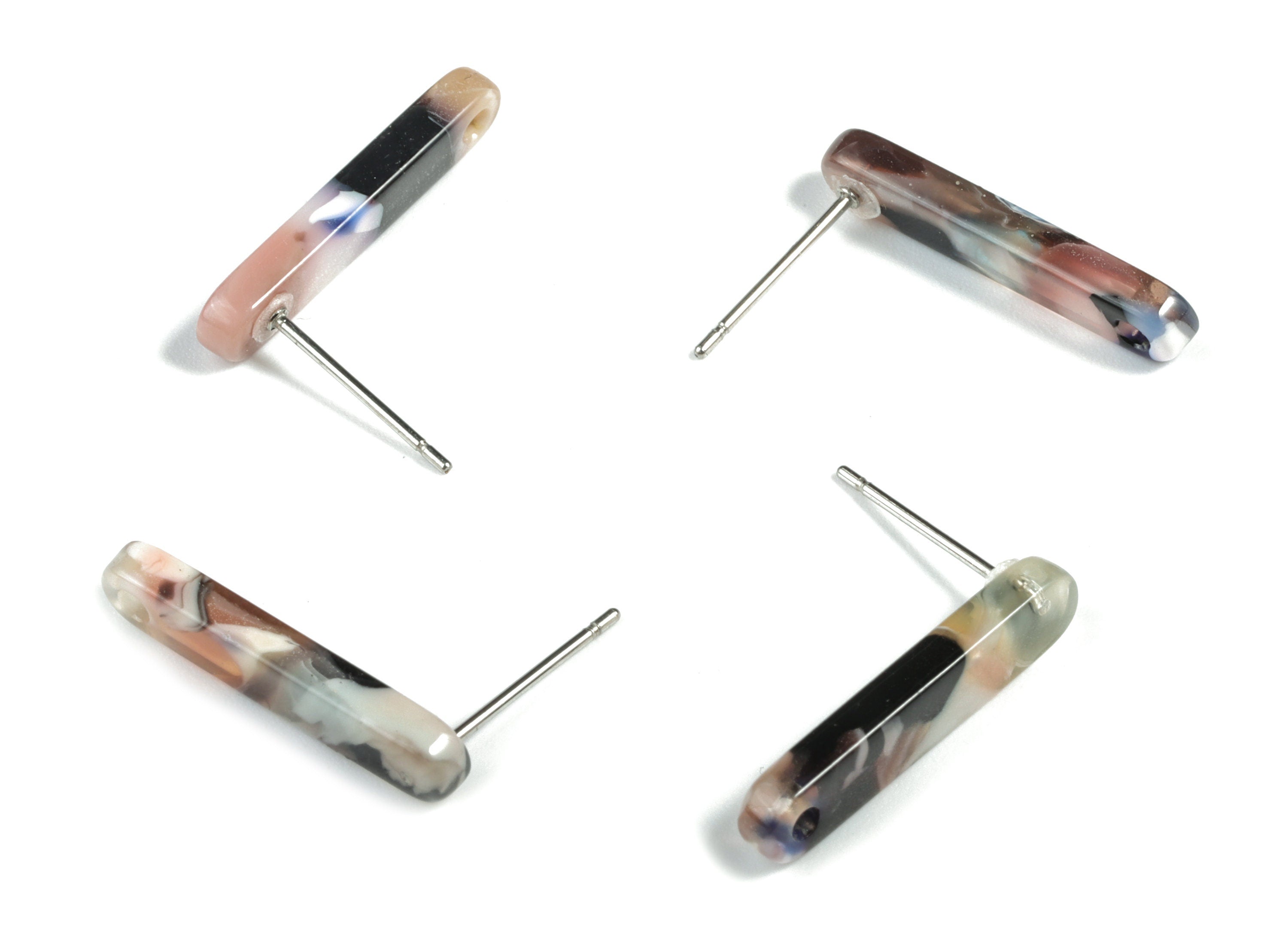 Acetate Stick Earring Post - Stick Earring Stud - Earring Post - Jewelry Supplies - Color Code: A60 - 20.6x4.27x2.6mm - AC1577-A60 - DOMEDBAZAAR