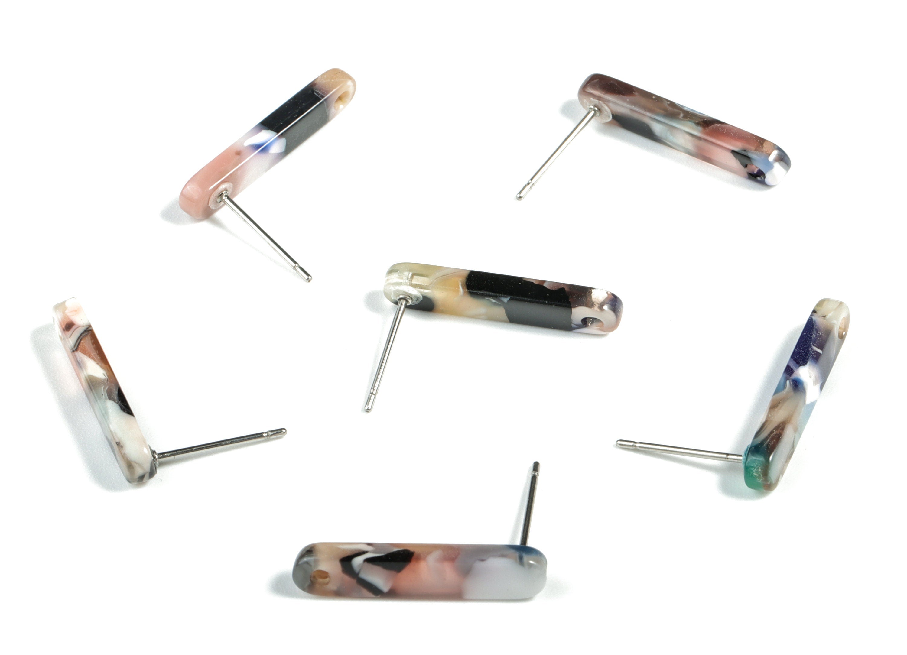 Acetate Stick Earring Post - Stick Earring Stud - Earring Post - Jewelry Supplies - Color Code: A60 - 20.6x4.27x2.6mm - AC1577-A60 - DOMEDBAZAAR