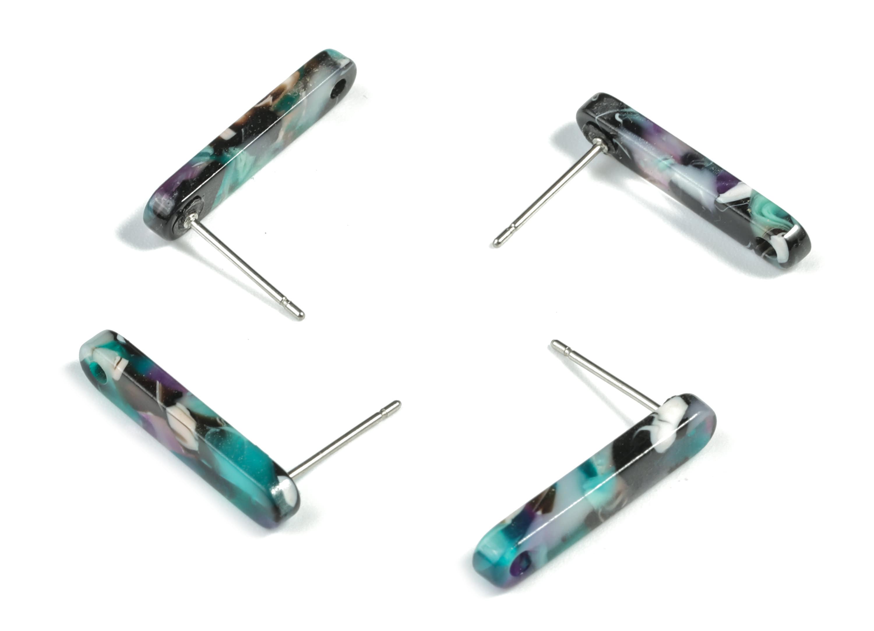 Acetate Stick Earring Post - Stick Earring Stud - Earring Post - Jewelry Supplies - Color Code: A54 - 20.6x4.27x2.6mm - AC1577-A54 - DOMEDBAZAAR