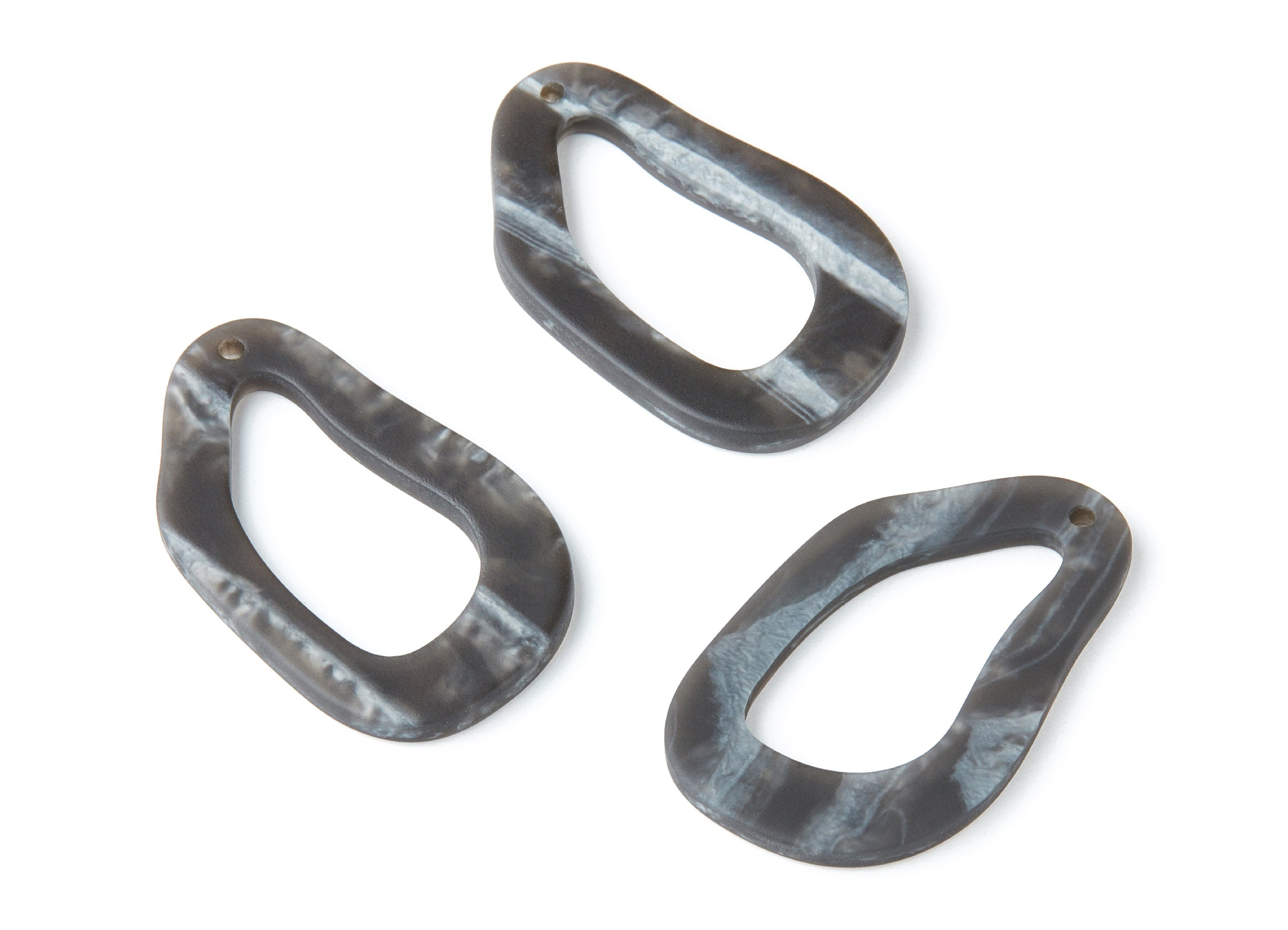 Acrylic Earring Charms - Matte Tortoise Shell Earrings - Irregular Geometric Pendant - Color Code: A231 - 43.5x26.2x2.98mm - AC1268B - DOMEDBAZAAR