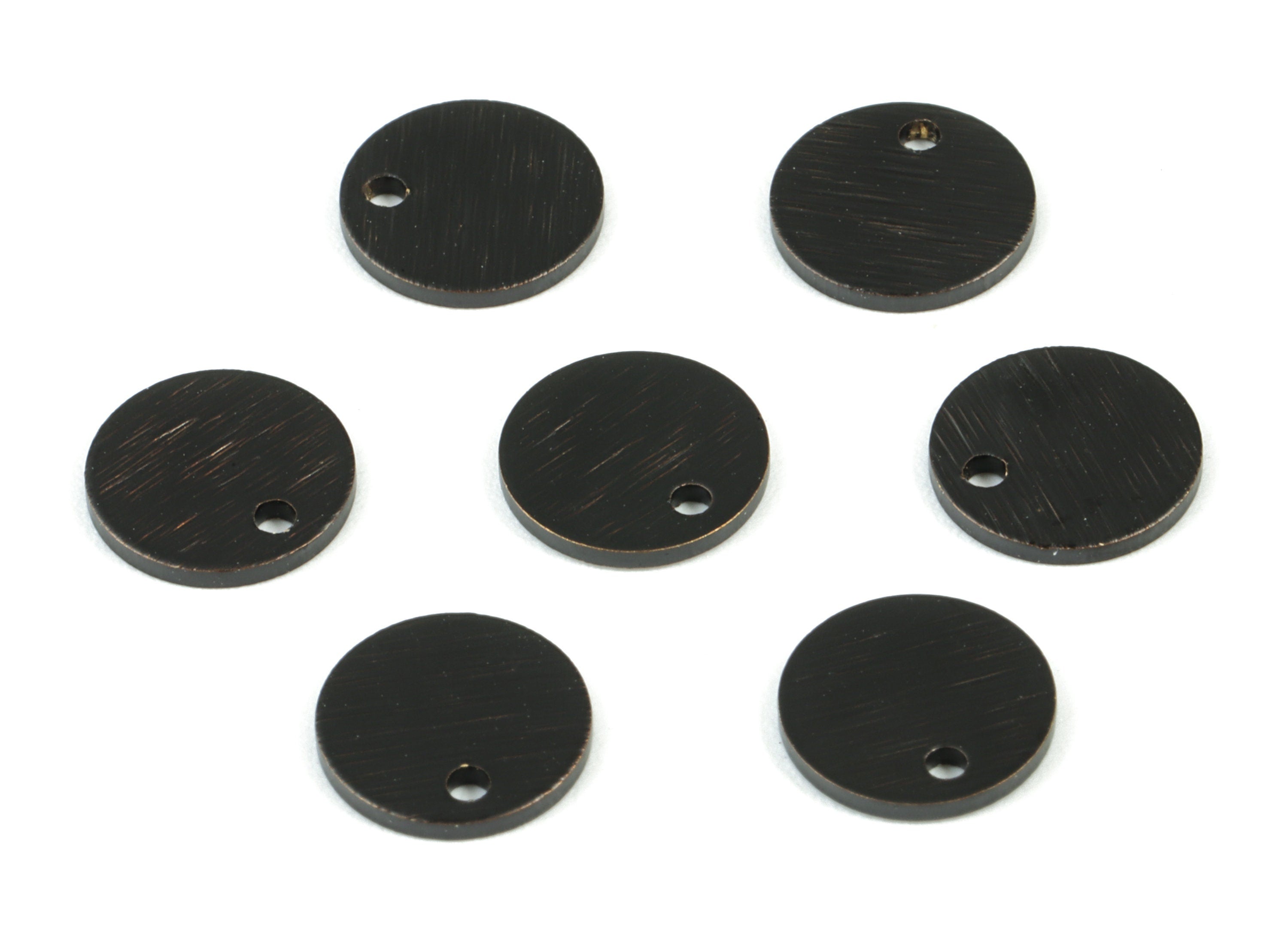 Black Mini Circle Earring Charms - Brass Black Mini Round Charm - Jewelry Supplies - 8.07x8.07x0.83mm - PP3559B - DOMEDBAZAAR