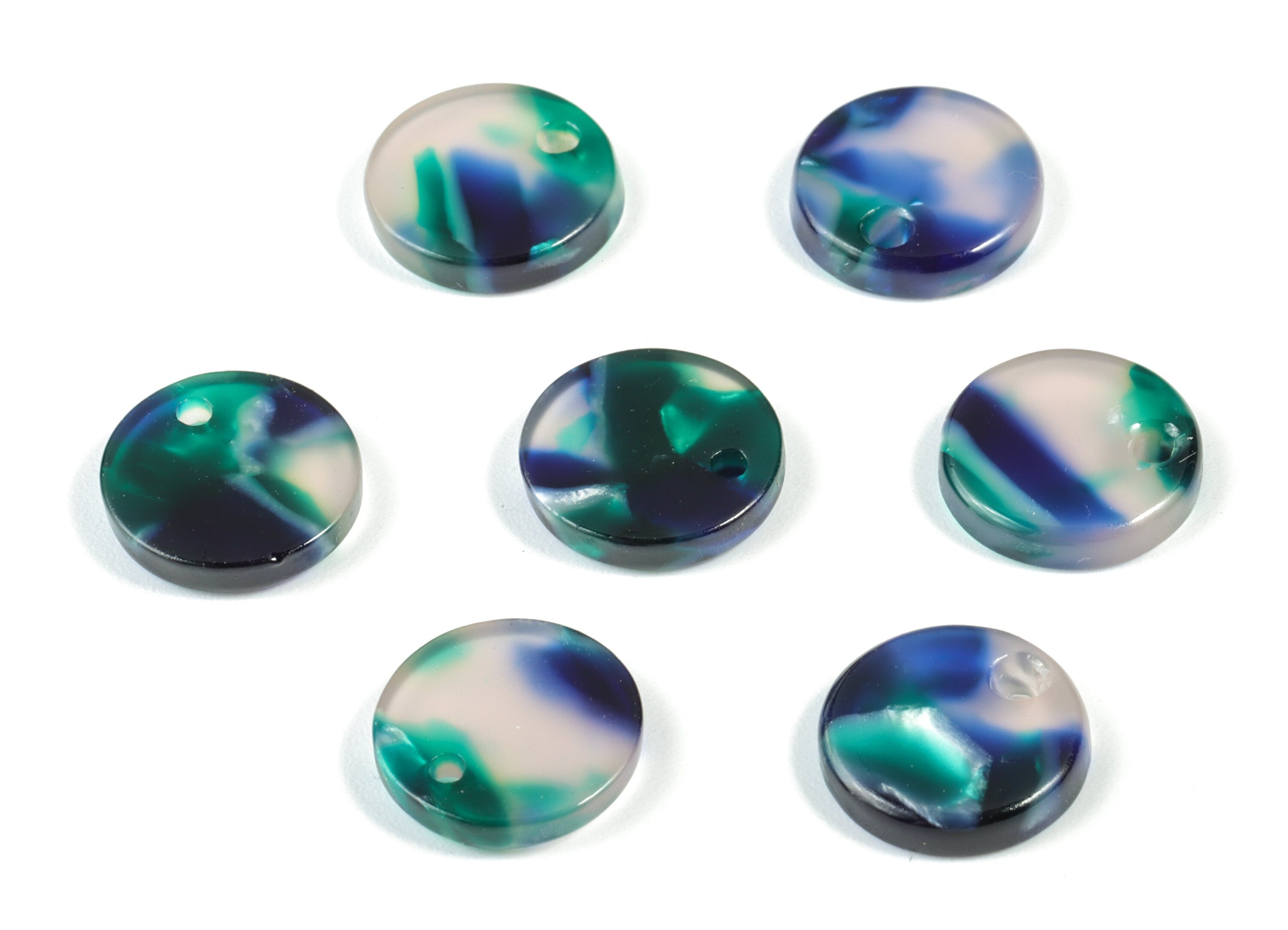 Acetate Acrylic Earring Charms - Round Acetate Earrings With 1 Hole - Color Code: A18 - Earring Findings - 11.82x11.82x2.6mm - AC1161-A18 - DOMEDBAZAAR