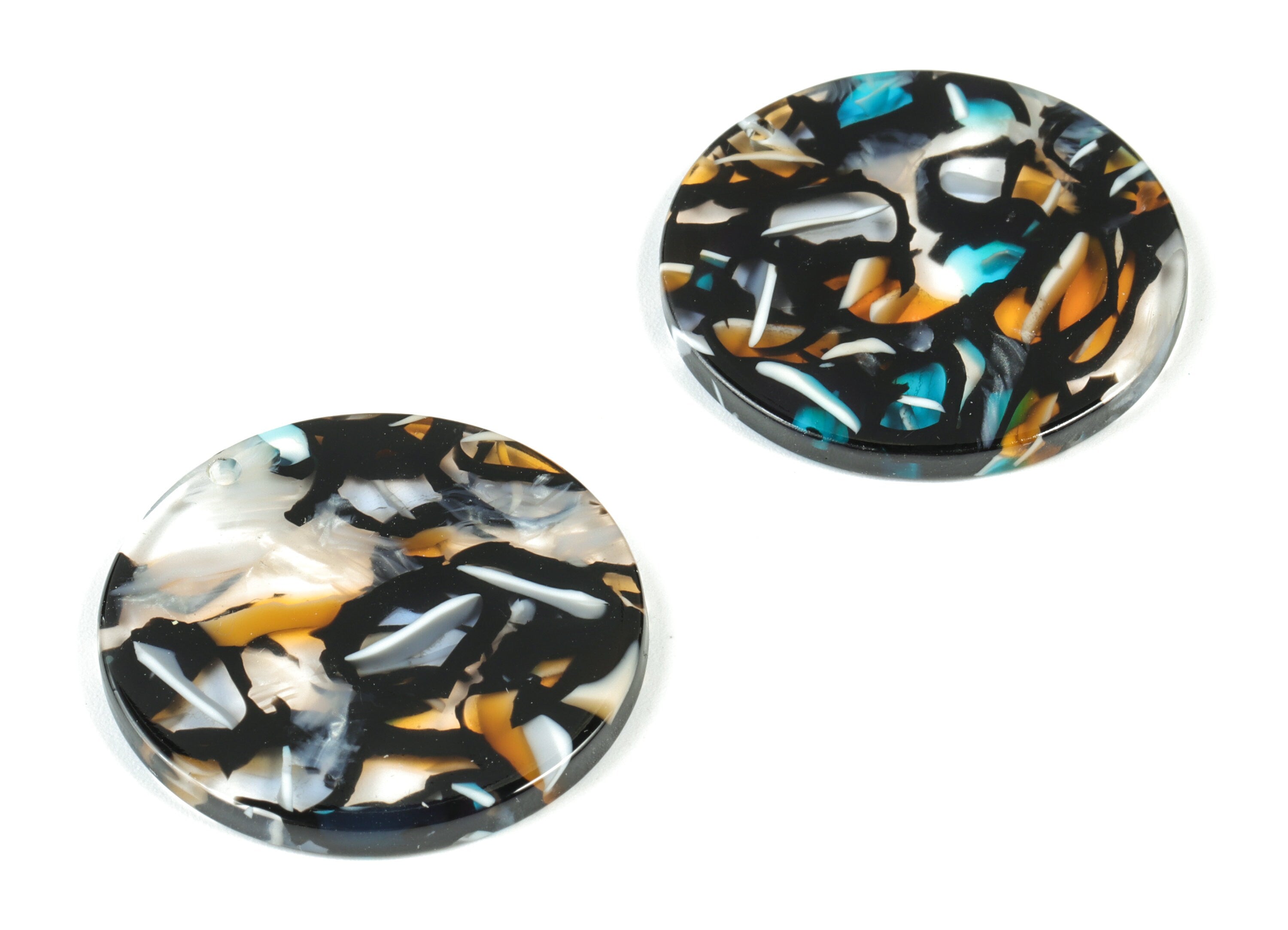 Acetate Round Earring Charms - Circle Pendant - Coin Charm - Jewelry Supplys - Color Code: A335 - 30.48x30.48x2.54mm - AC1315-A335 - DOMEDBAZAAR