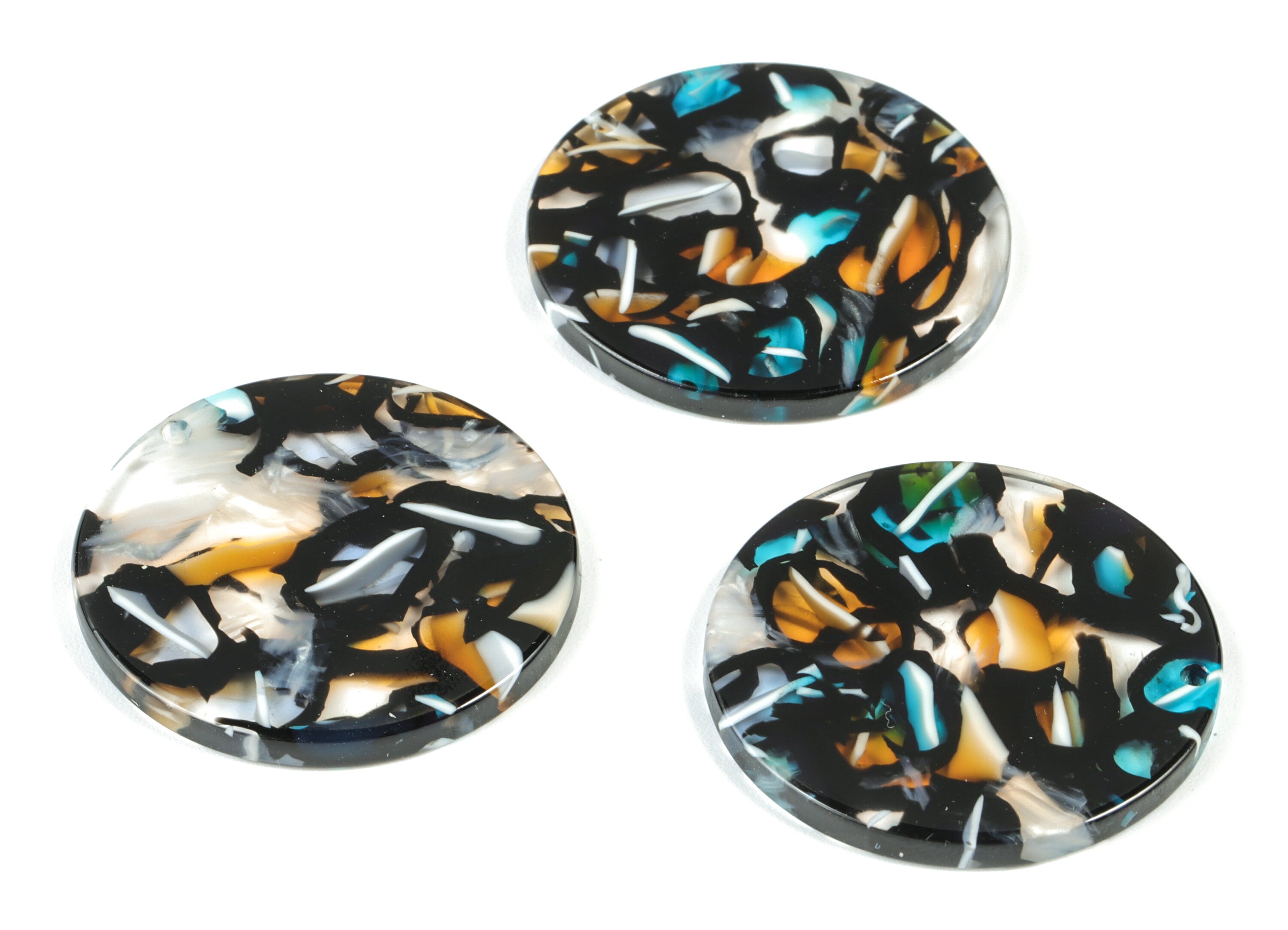 Acetate Round Earring Charms - Circle Pendant - Coin Charm - Jewelry Supplys - Color Code: A335 - 30.48x30.48x2.54mm - AC1315-A335 - DOMEDBAZAAR