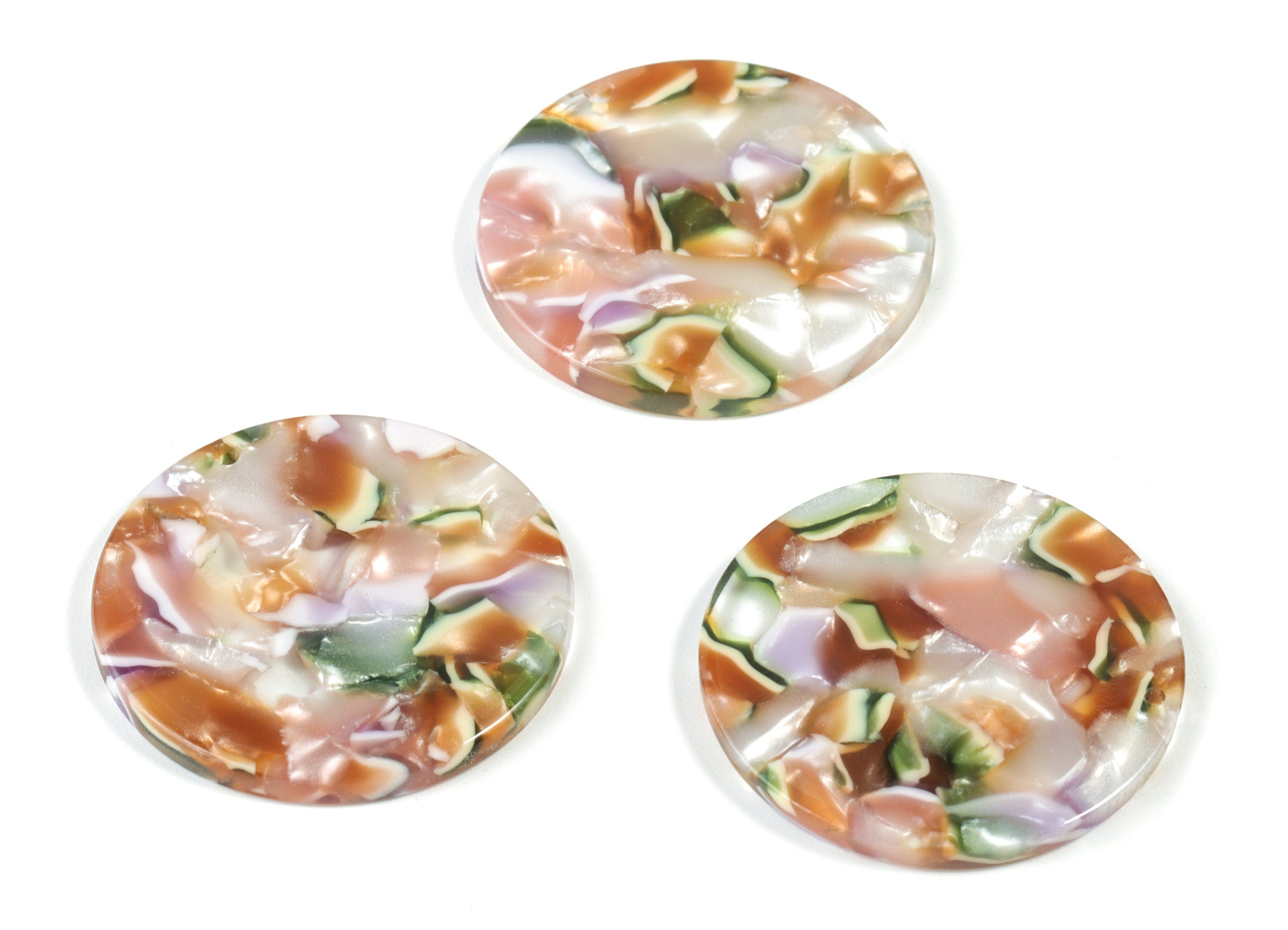 Acetate Round Earring Charms - Circle Pendant - Coin Charm - Jewelry Supplys - Color Code: A537 - 30.48x30.48x2.54mm - AC1315-A537 - DOMEDBAZAAR