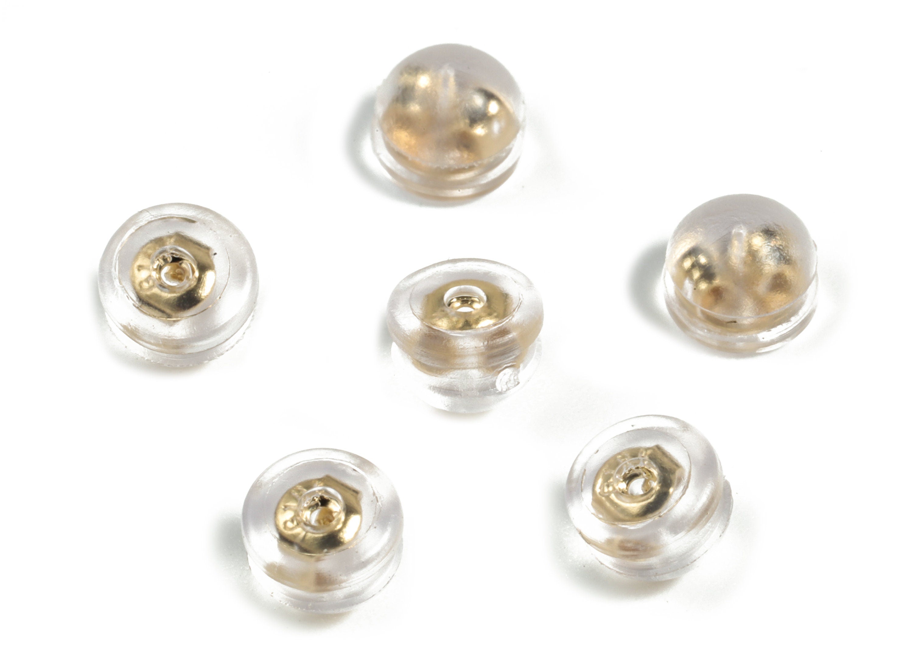Rubber Earring Stopper Nuts - Ear Back With Rubber Cover - 18K Real Gold Plating - Earring Back - 5.23x4.23x4.23mm - ES1010 - DOMEDBAZAAR