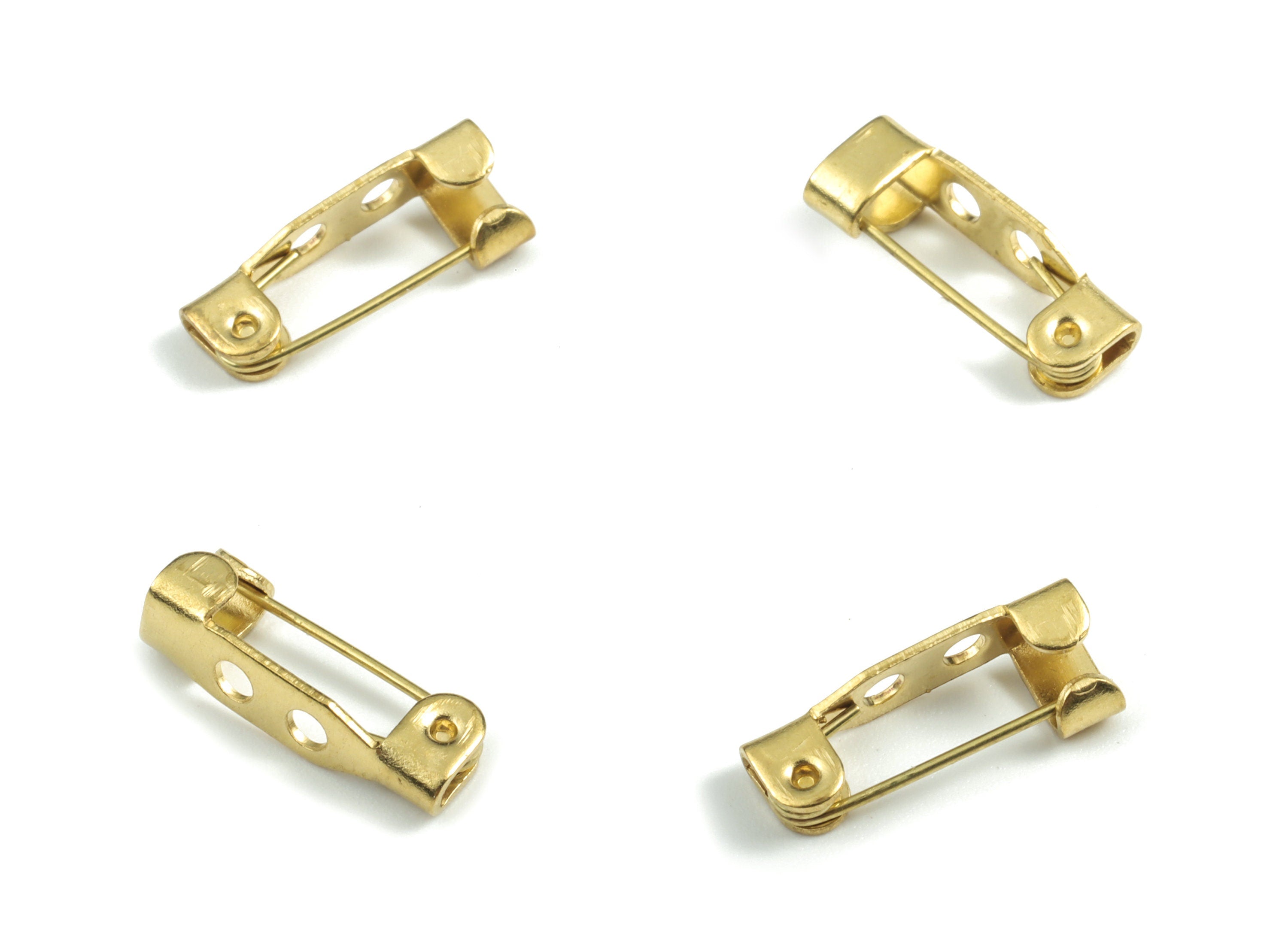 Brass Brooch Pins - Raw Brass Pins With 2 Holes - Jewelry Making - 16.27x5.9x2.55mm - PP2998 - DOMEDBAZAAR