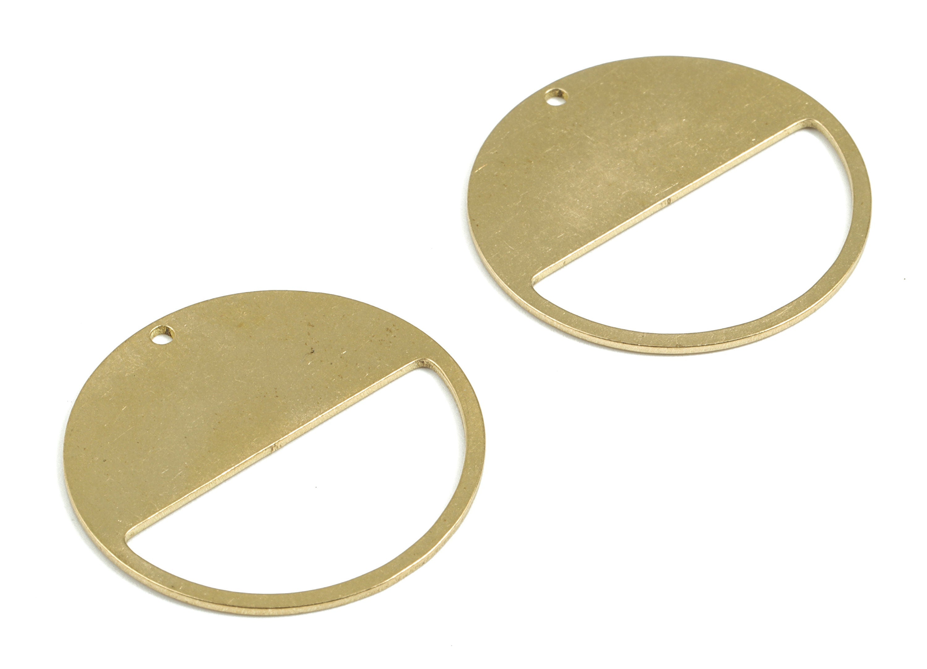 Personalized stamping blank - Brass Half Moon Earring Connector - Raw Brass Semi Circle Pendant  - 29.98x29.92x0.77mm - PPM3064 - DOMEDBAZAAR