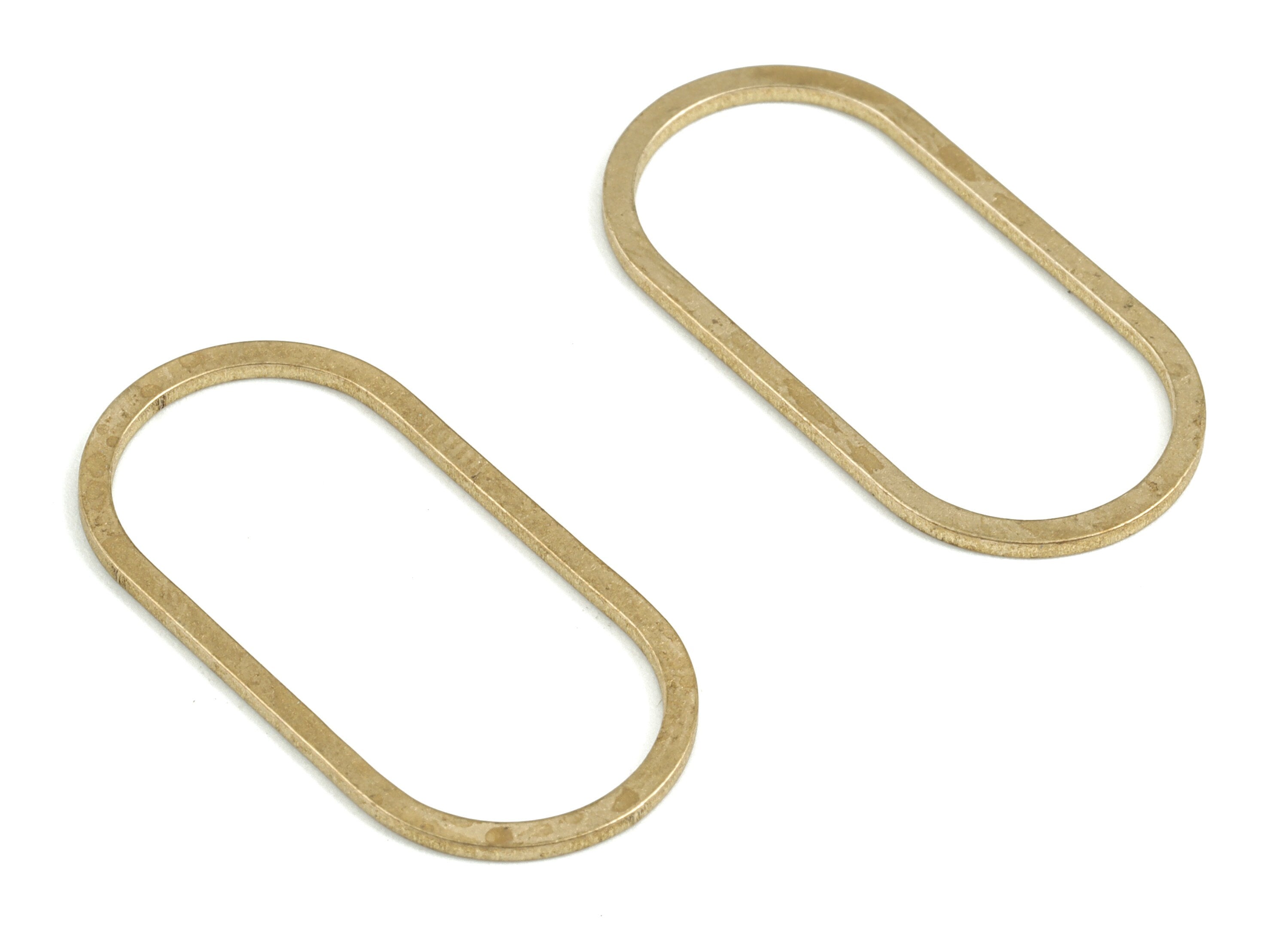Brass Oval Earring Charms - Raw Brass Oval Pendant - Earring Findings - Jewelry Supplies - 30.95x15.56x0.92mm - PP3708 - DOMEDBAZAAR