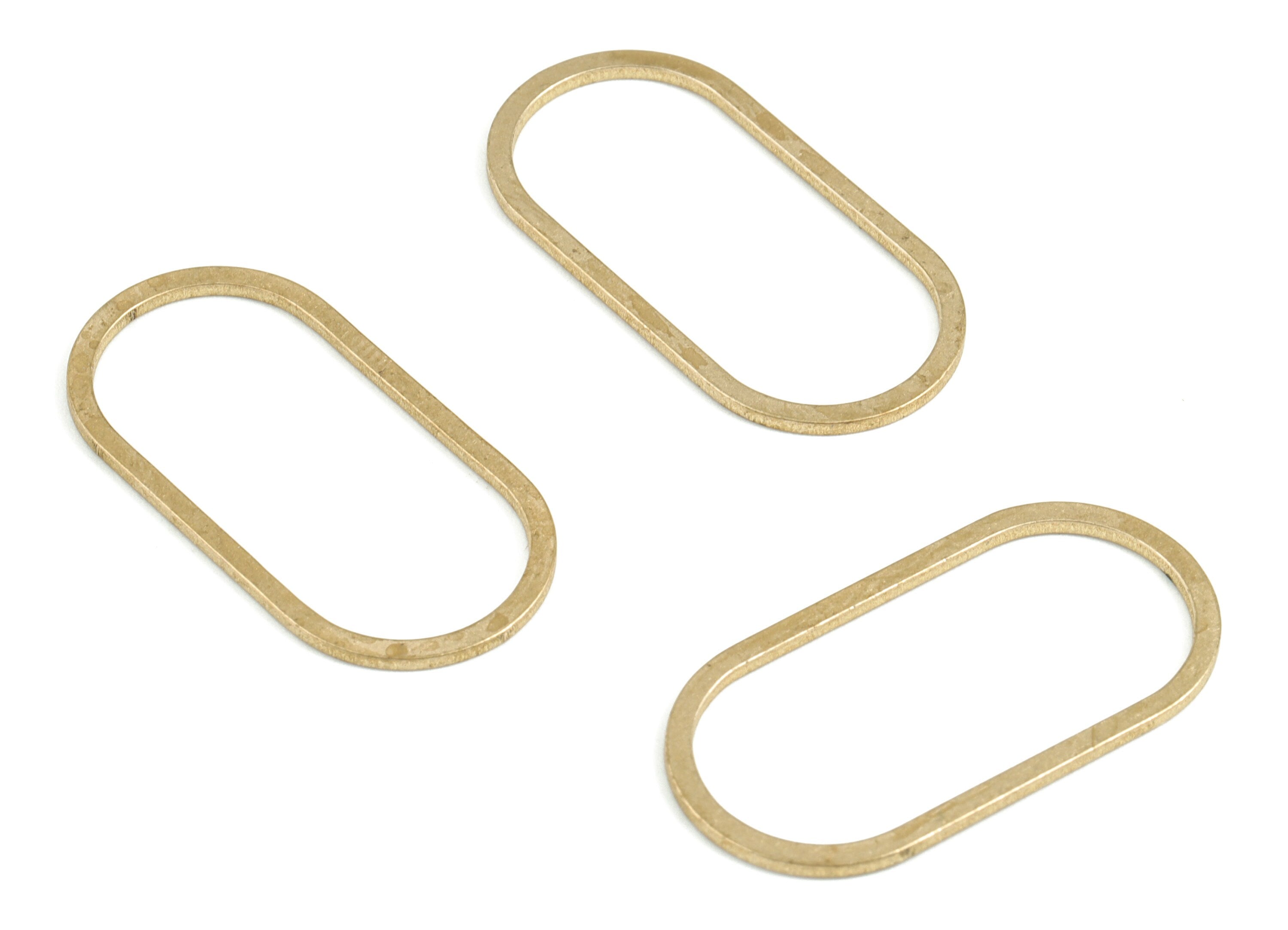 Brass Oval Earring Charms - Raw Brass Oval Pendant - Earring Findings - Jewelry Supplies - 30.95x15.56x0.92mm - PP3708 - DOMEDBAZAAR