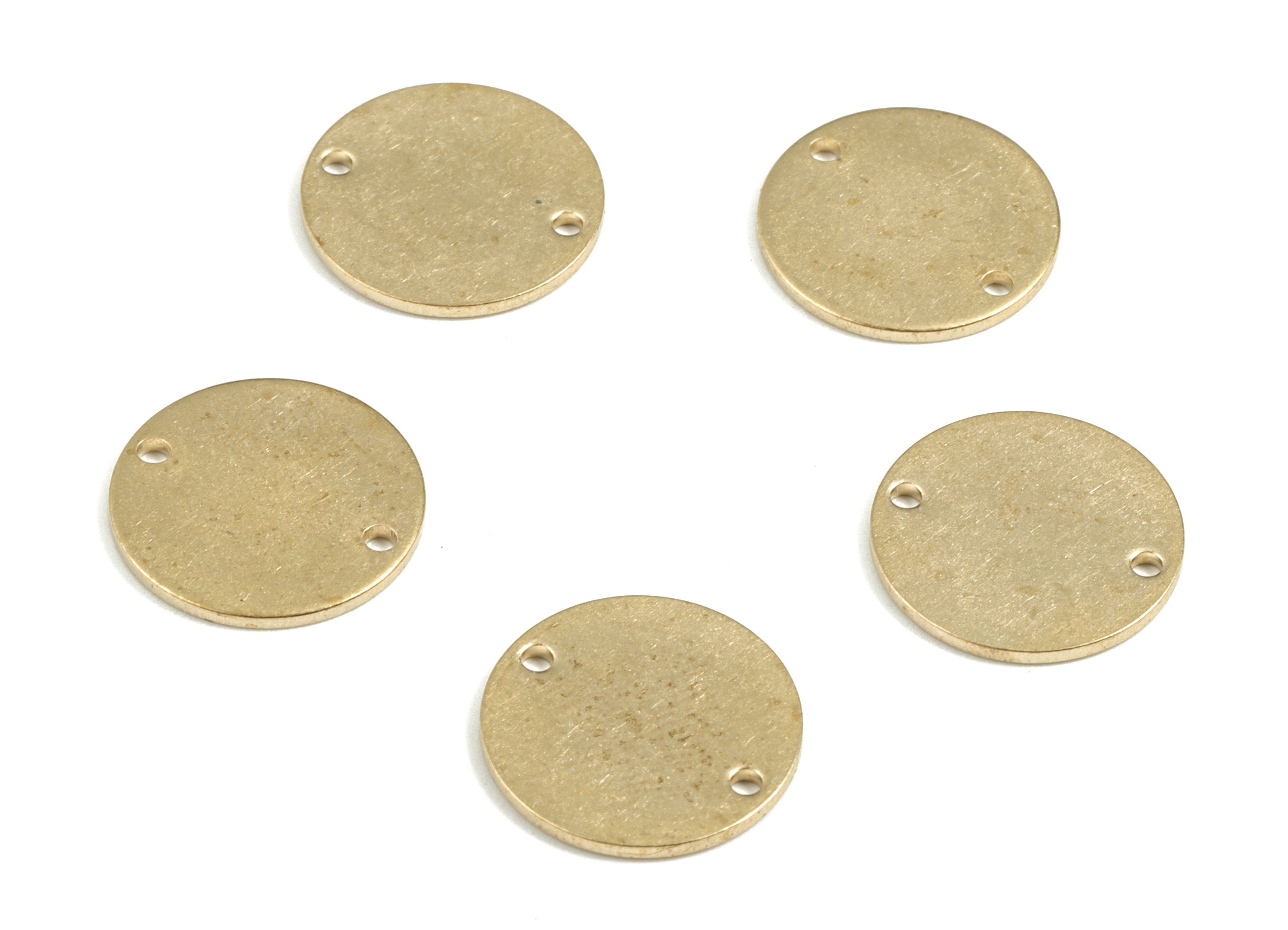 Brass Round Earring Connector - Raw Brass Circle Charms - Earring Findings - Jewelry Supplies - 14.97x14.97x1.05mm - PP3624 - DOMEDBAZAAR