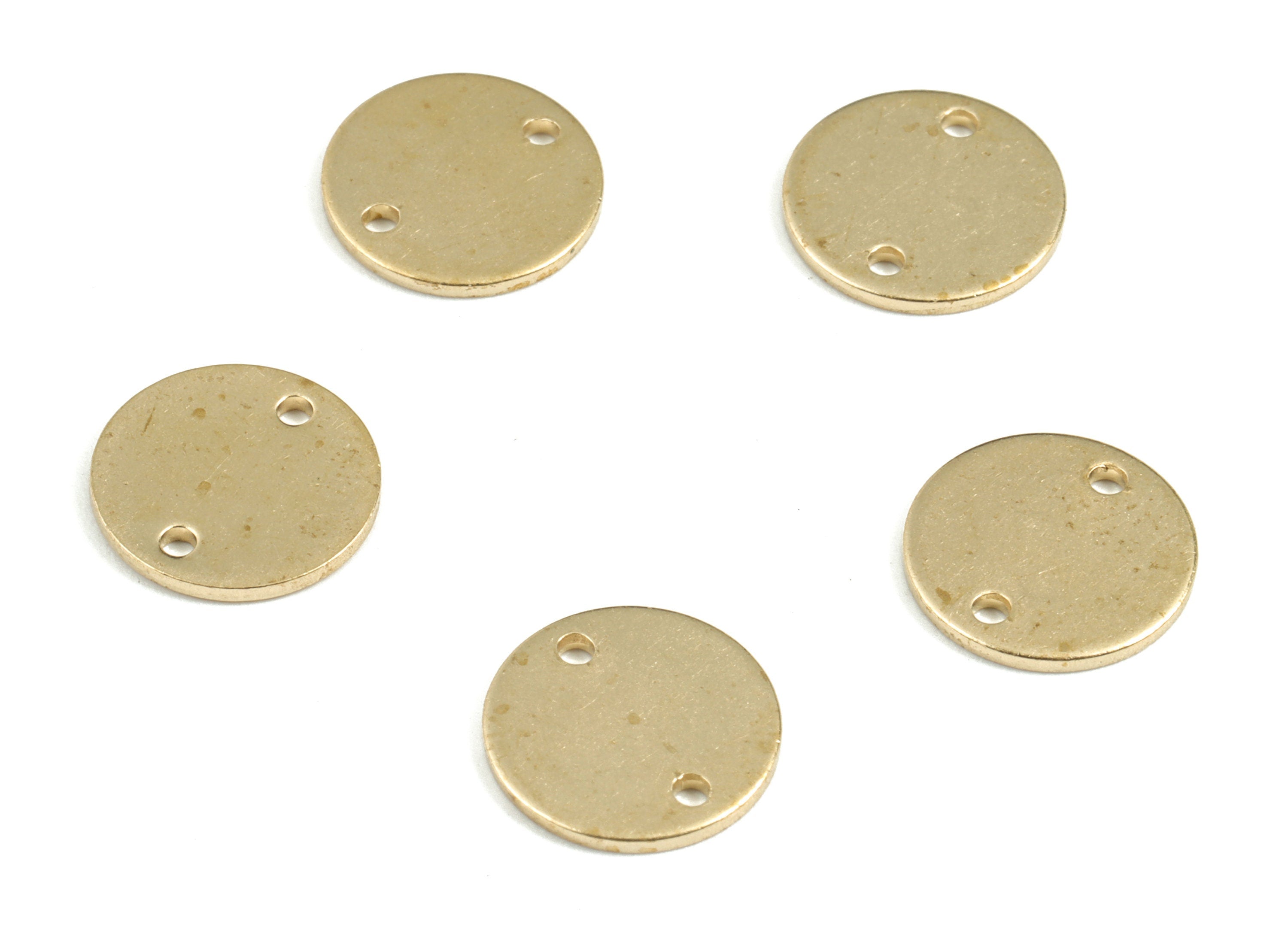 Brass Round Earring Connector - Raw Brass Circle Charms - Earring Findings - Jewelry Supplies - 11.96x11.96x0.97mm - PP3625 - DOMEDBAZAAR