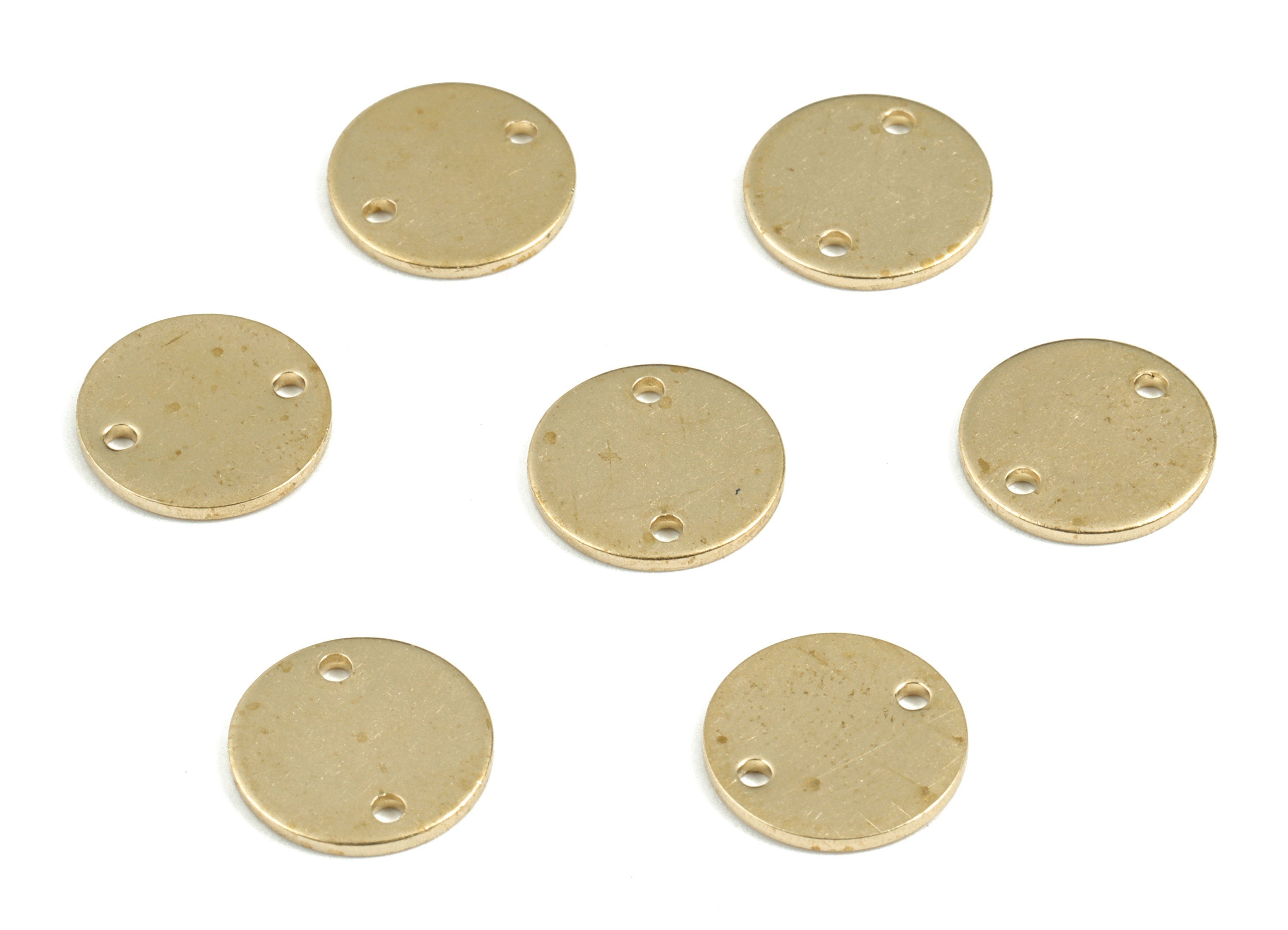 Brass Round Earring Connector - Raw Brass Circle Charms - Earring Findings - Jewelry Supplies - 11.96x11.96x0.97mm - PP3625 - DOMEDBAZAAR