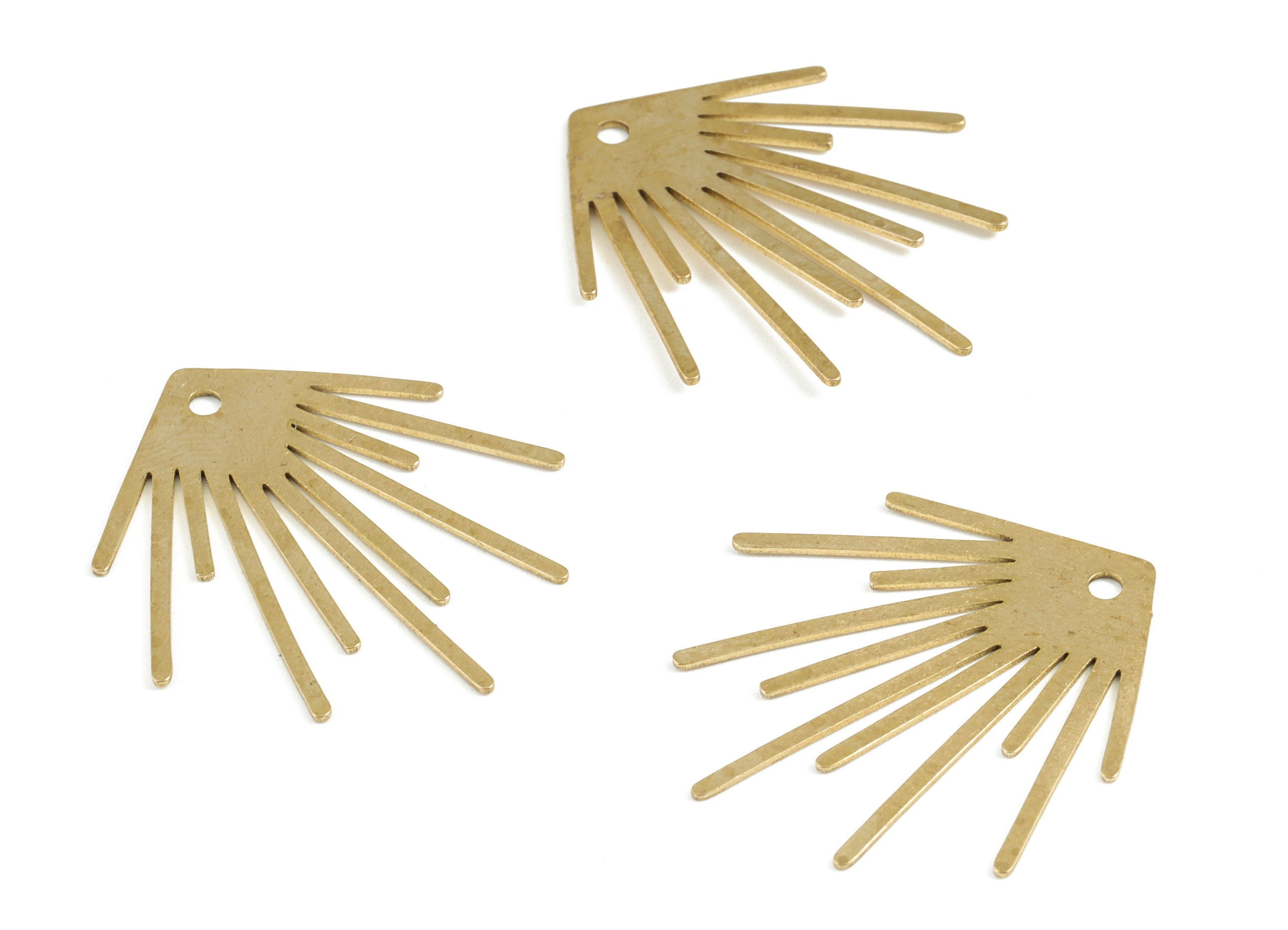Brass Fringe Earring Charms - Raw Brass Fringe Pendant - Earring Findings - Jewelry Supplies - 31.51x28.7x0.55mm - PP3701 - DOMEDBAZAAR