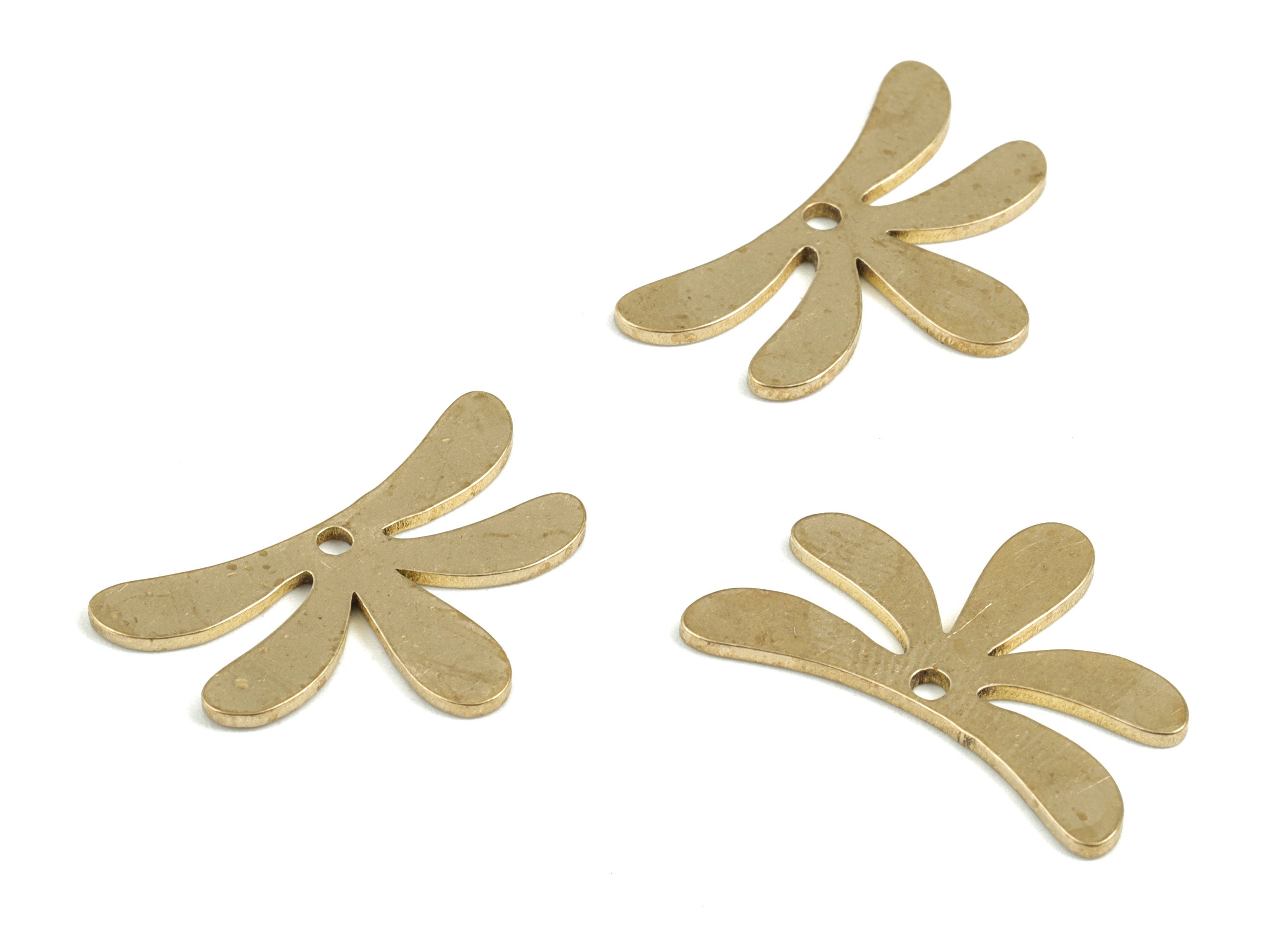 Brass Petal Earring Charms - Raw Brass Petal Pendant - Earring Findings - Jewelry Supplies - 24.27x16.3x0.92mm - PP3704 - DOMEDBAZAAR