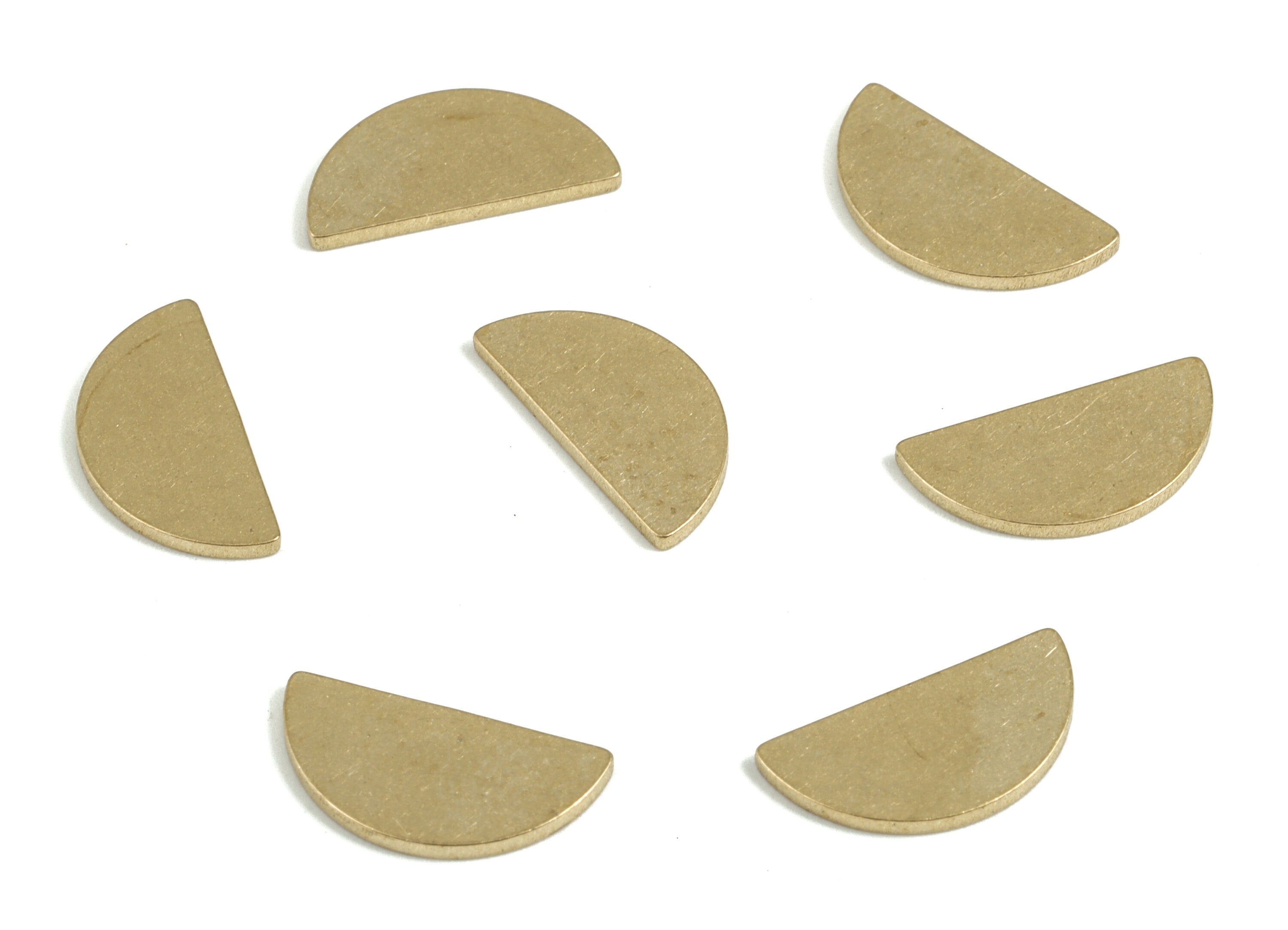 Brass Semi circle Blank - Raw Brass Half Moon Blank - Brass Stamping Tag - Brass Blank Findings - 14.84x7.46x0.96mm - PP3628 - DOMEDBAZAAR